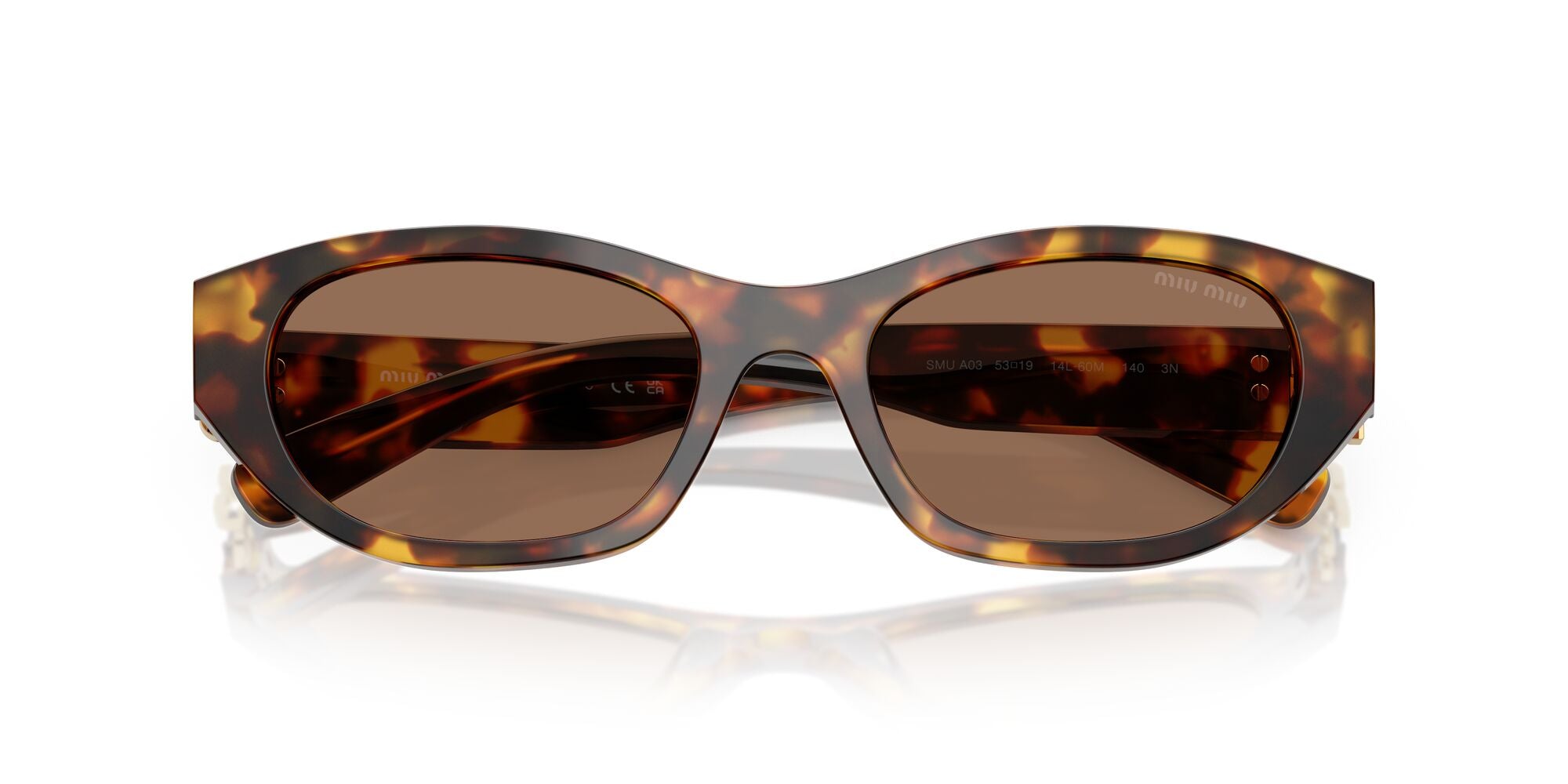 Miu Miu MU A03S 14L60M Honey Havana 53mm Sunglasses