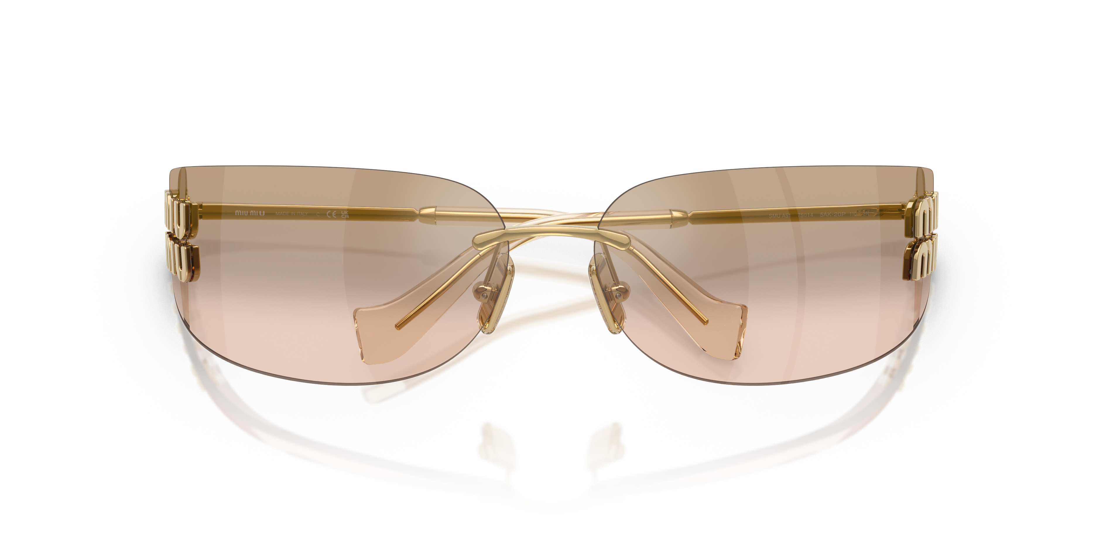 Miu Miu MU A51S 5AK20P Gold 75mm Sunglasses | Eye Concepts Australia