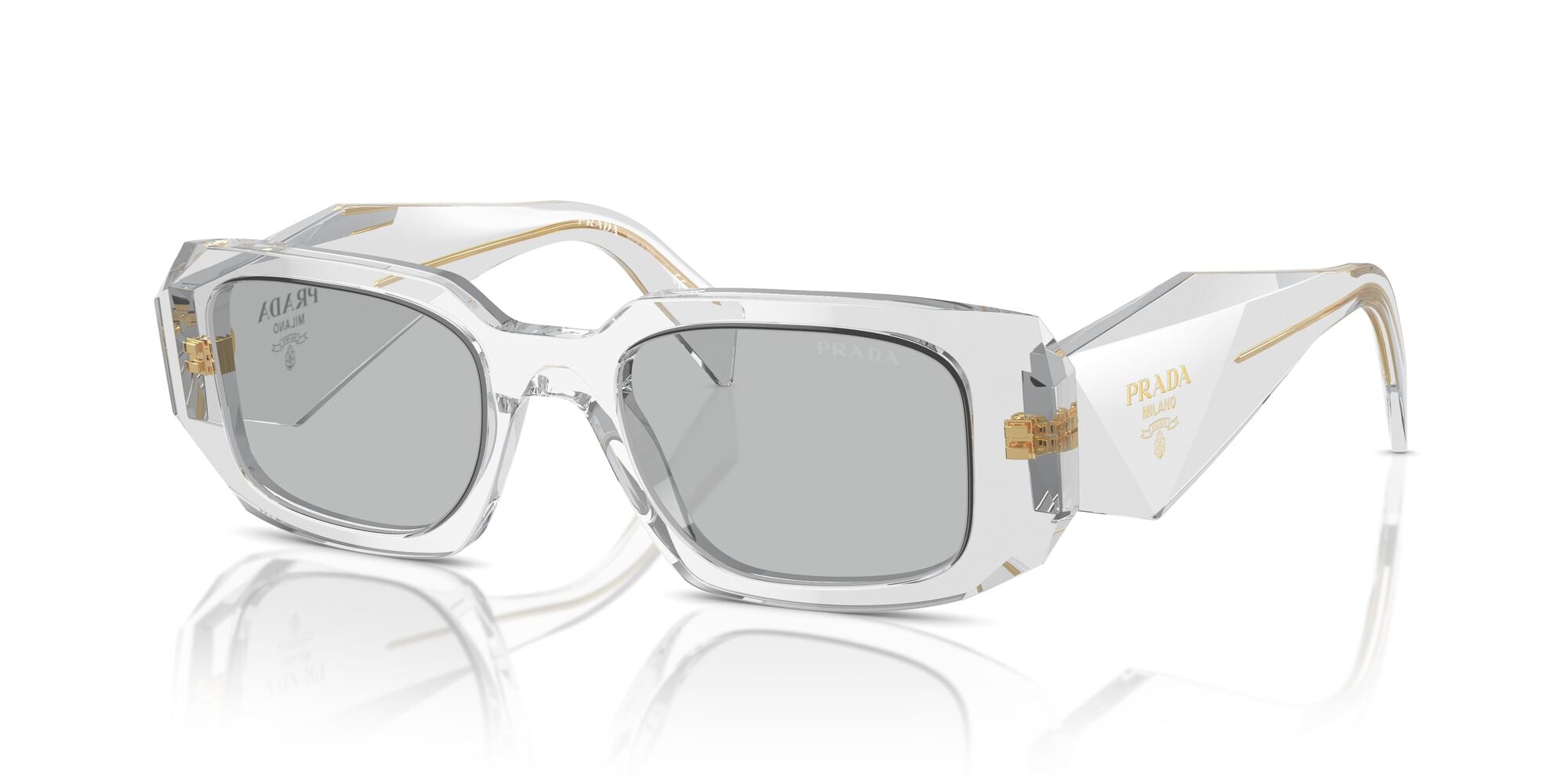 PRADA, 0PR 17WS, 12R30B Transparent Grey, 49