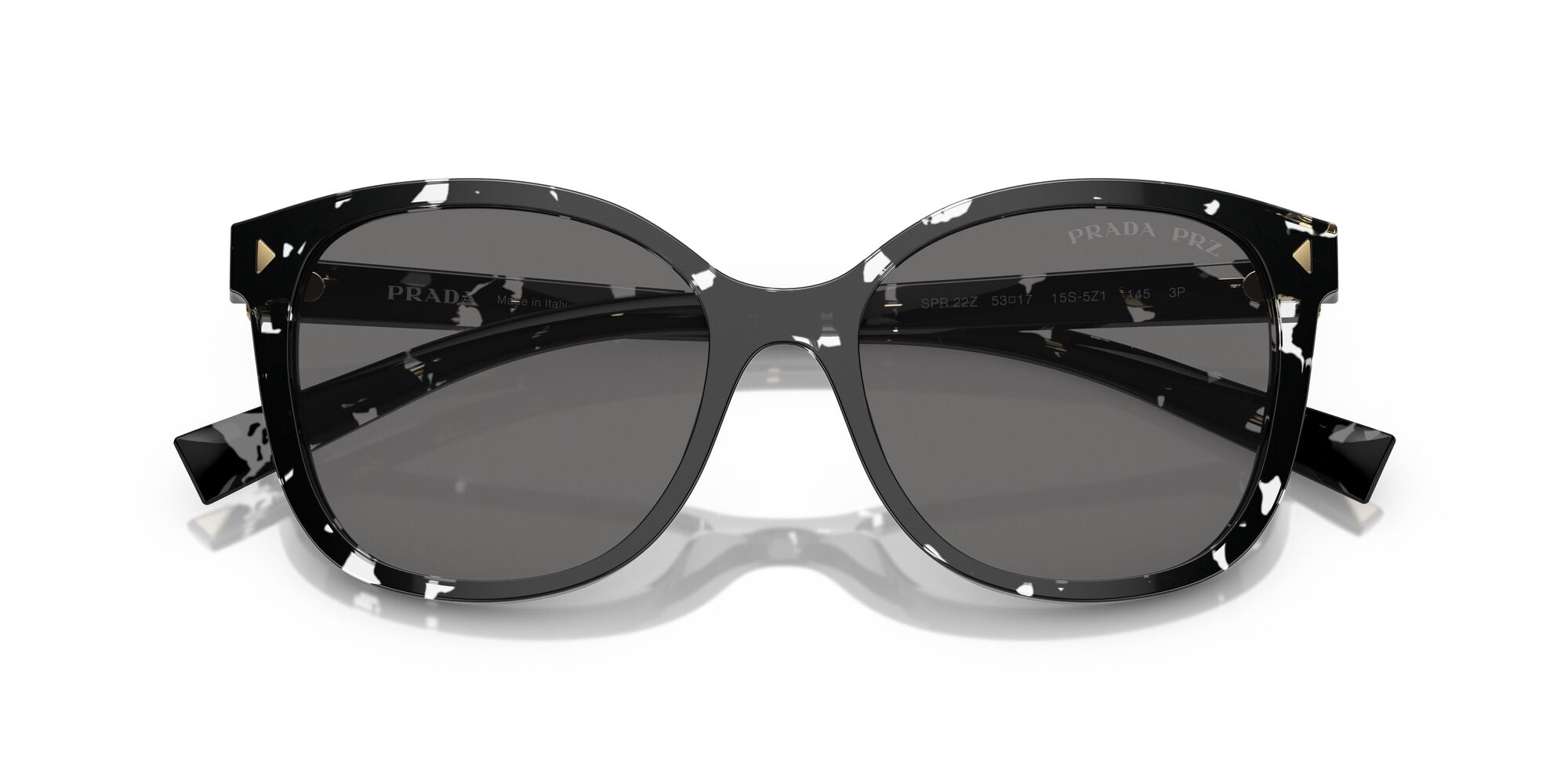 Prada PR 22ZS 15S5Z1 Black Crystal Tortoise 53mm Sunglasses