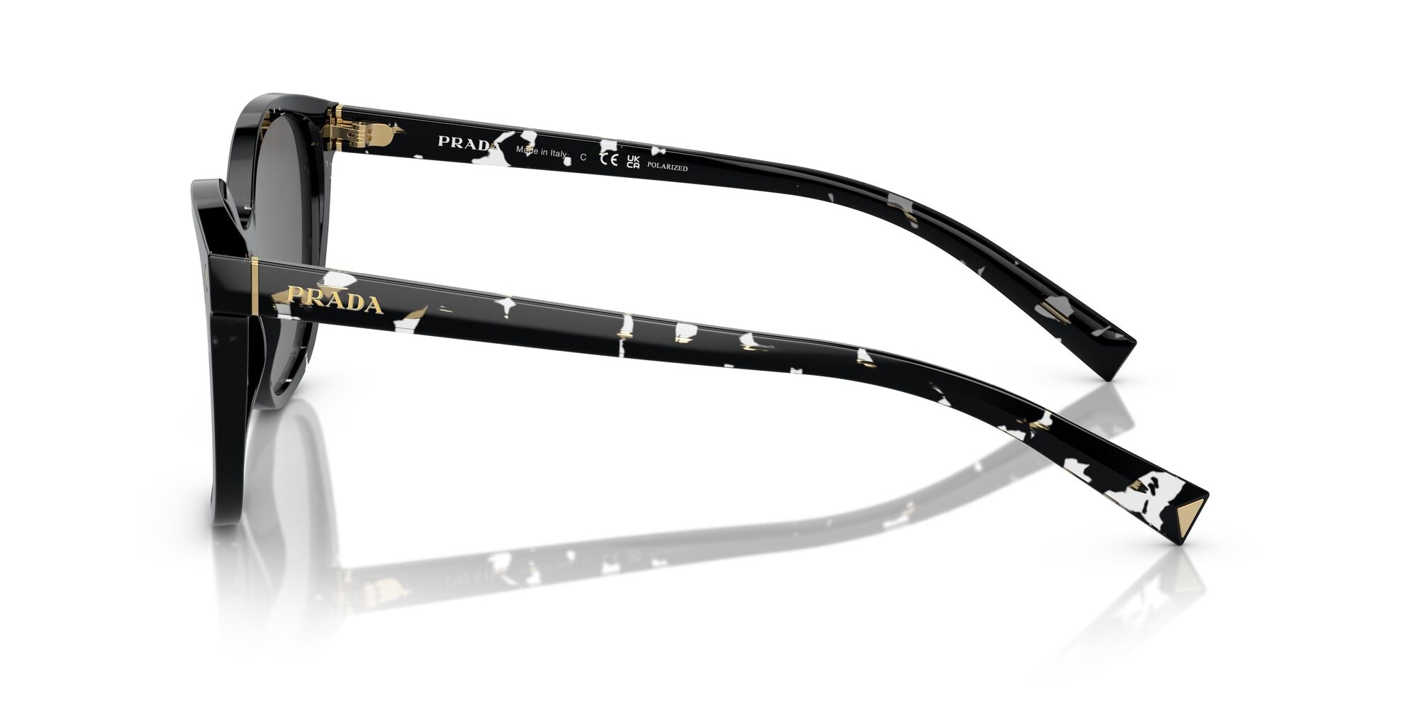 Prada PR 22ZS 15S5Z1 Black Crystal Tortoise 53mm Sunglasses