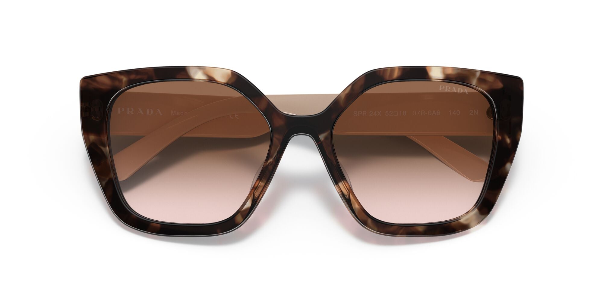 PRADA, 0PR 24XS, 07R0A6 Caramel Tortoise, 52
