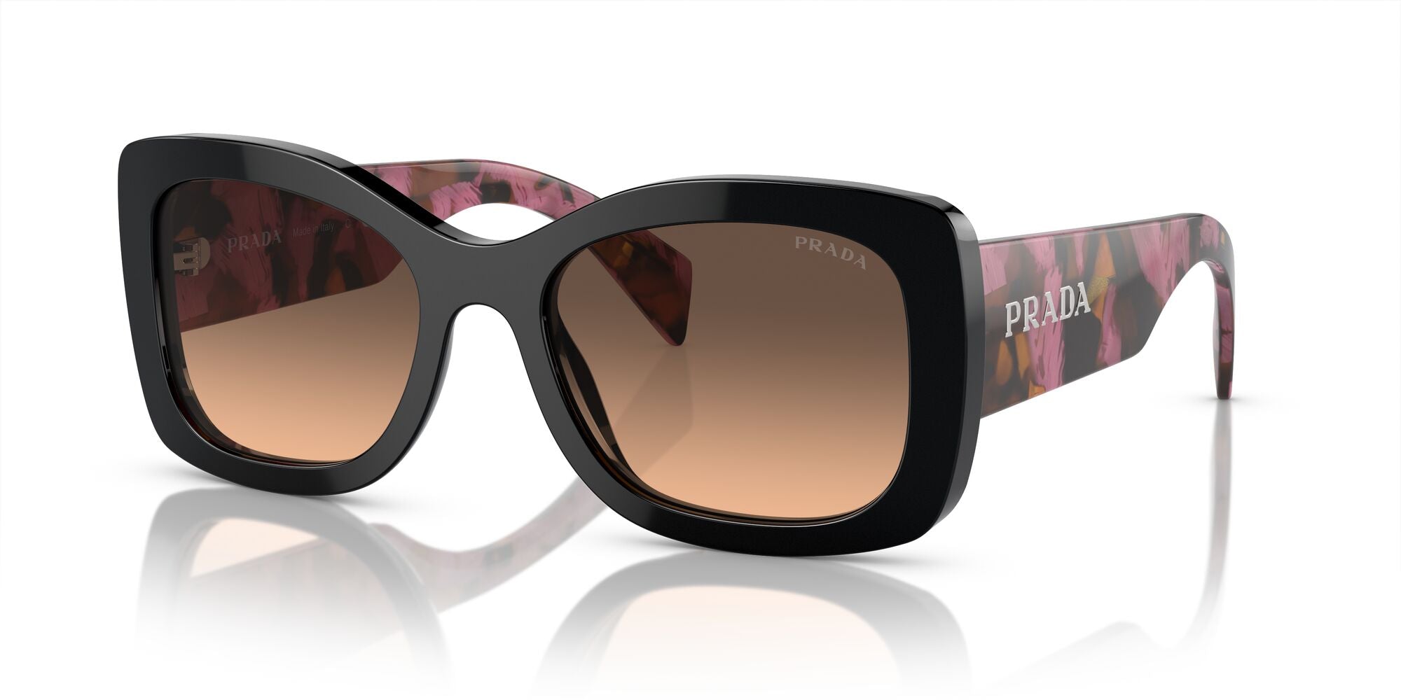 PRADA, 0PR A08SF, 12O50C Mahogany, 57