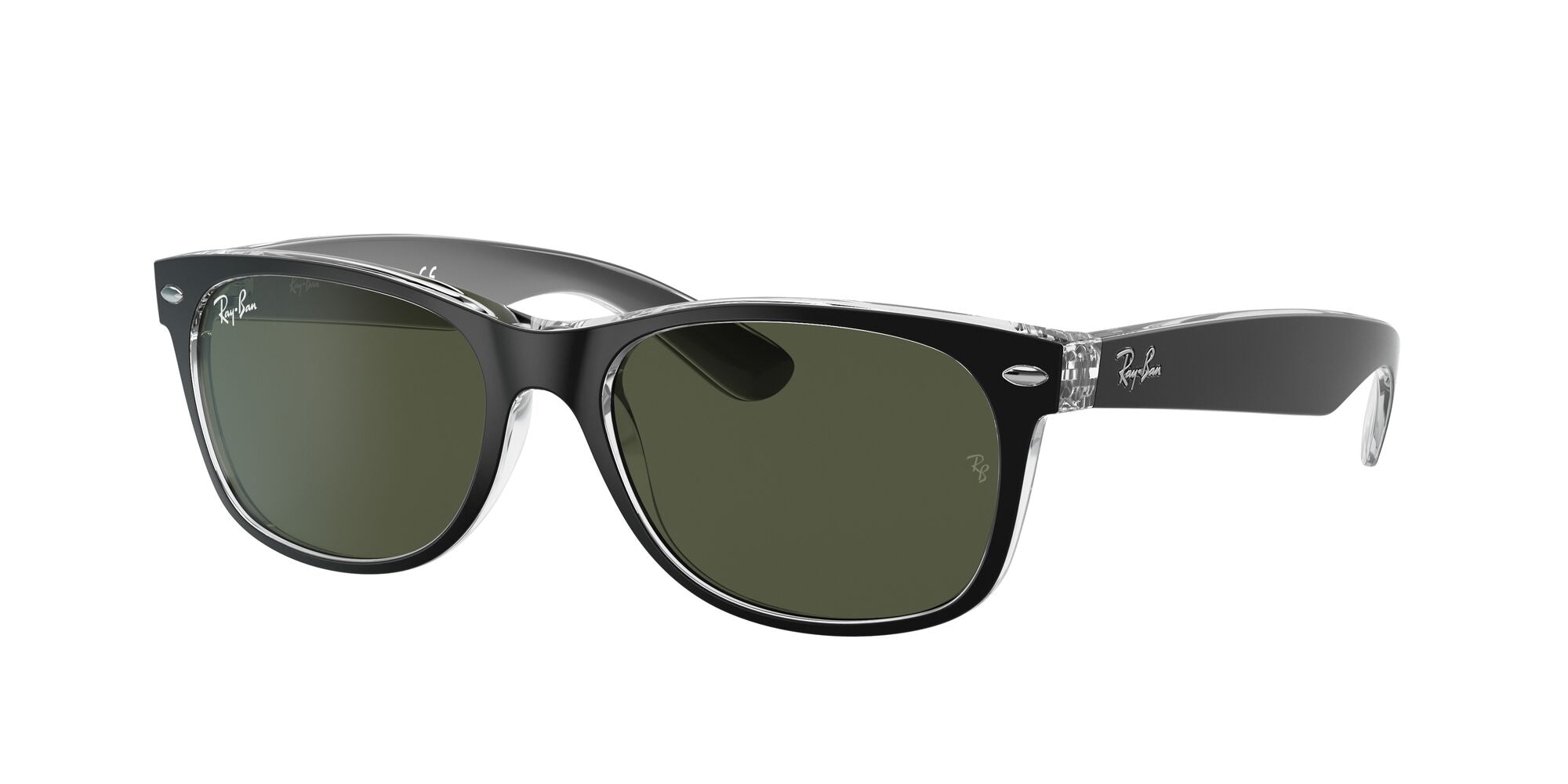 Ray-Ban New Wayfarer RB2132 6052 Black On Transparent 55mm | Eye Concepts Australia