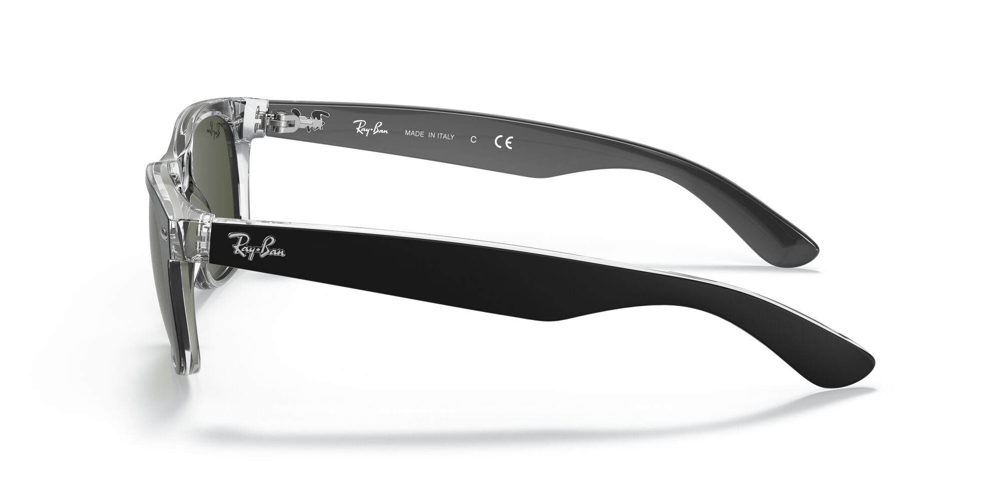 Ray-Ban New Wayfarer RB2132 6052 Black On Transparent 55mm | Eye Concepts Australia