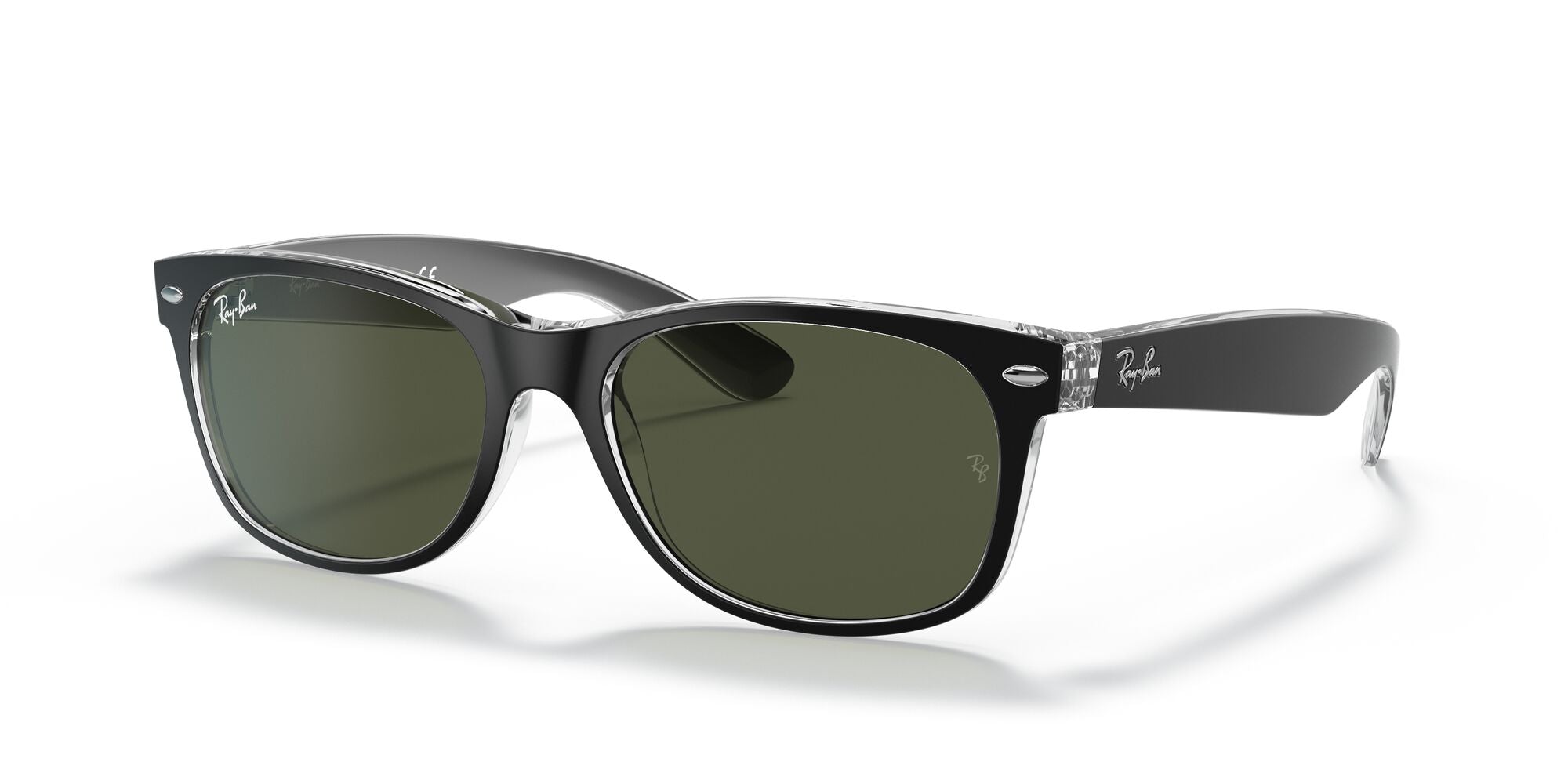 Ray-Ban New Wayfarer RB2132 6052 Black On Transparent 55mm | Eye Concepts Australia