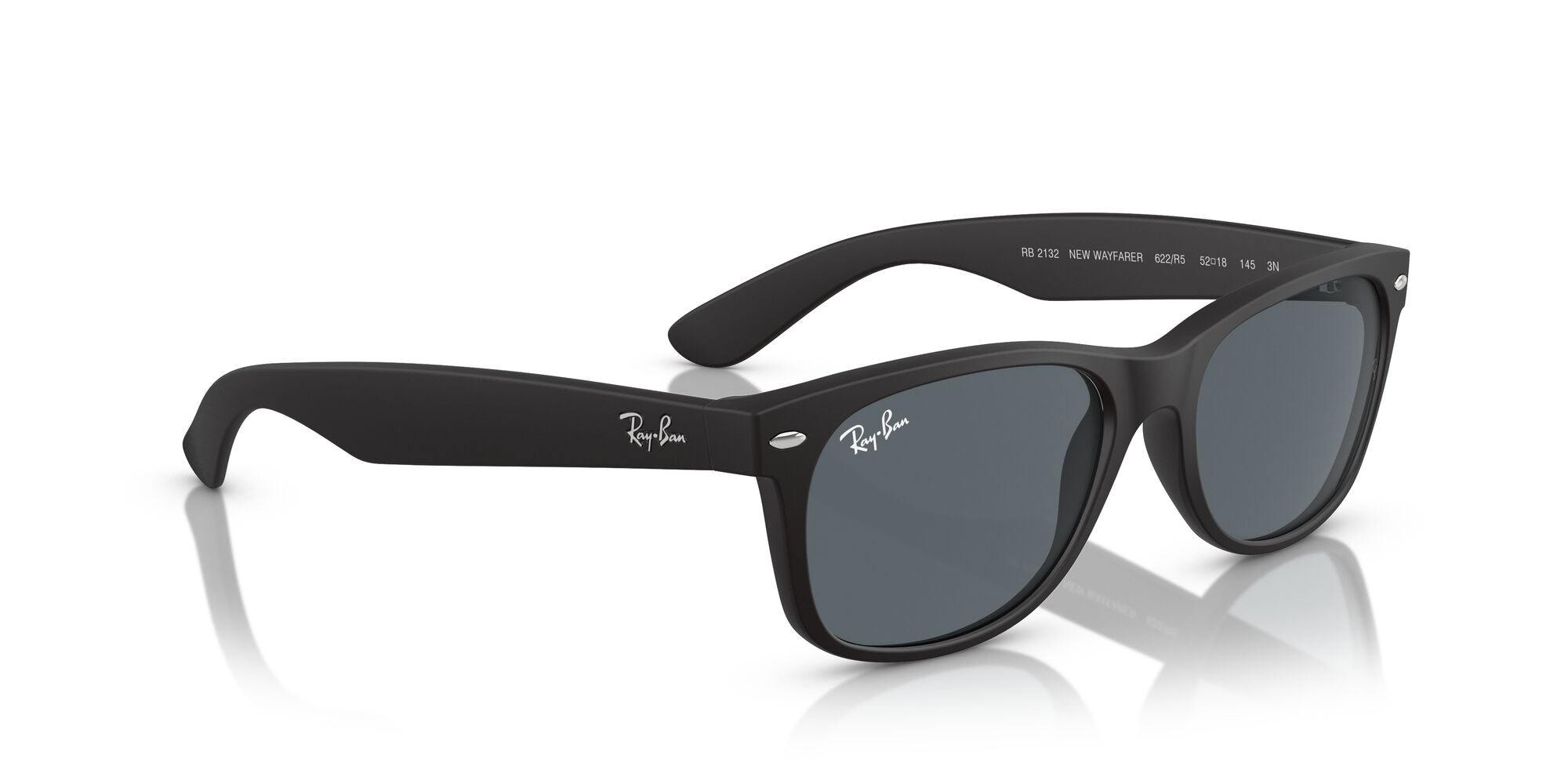 Ray-Ban New Wayfarer RB2132 622/R5 Black 58mm Sunglasses