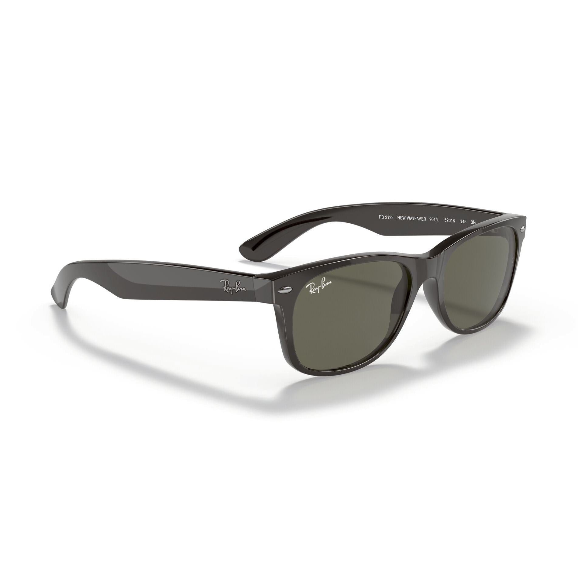 Ray-Ban New Wayfarer RB2132 901L Matte Black / Crystal Green