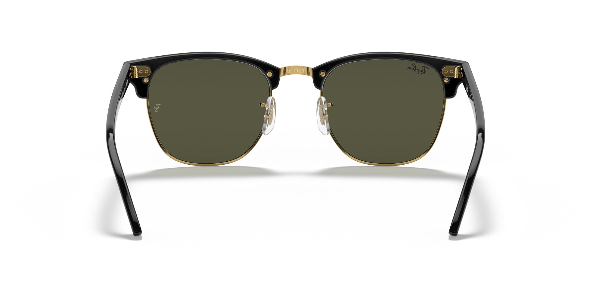 RAY-BAN CLUBMASTER LOW BRIDGE FIT, 0RB3016F, W0365 Black On Gold, 55