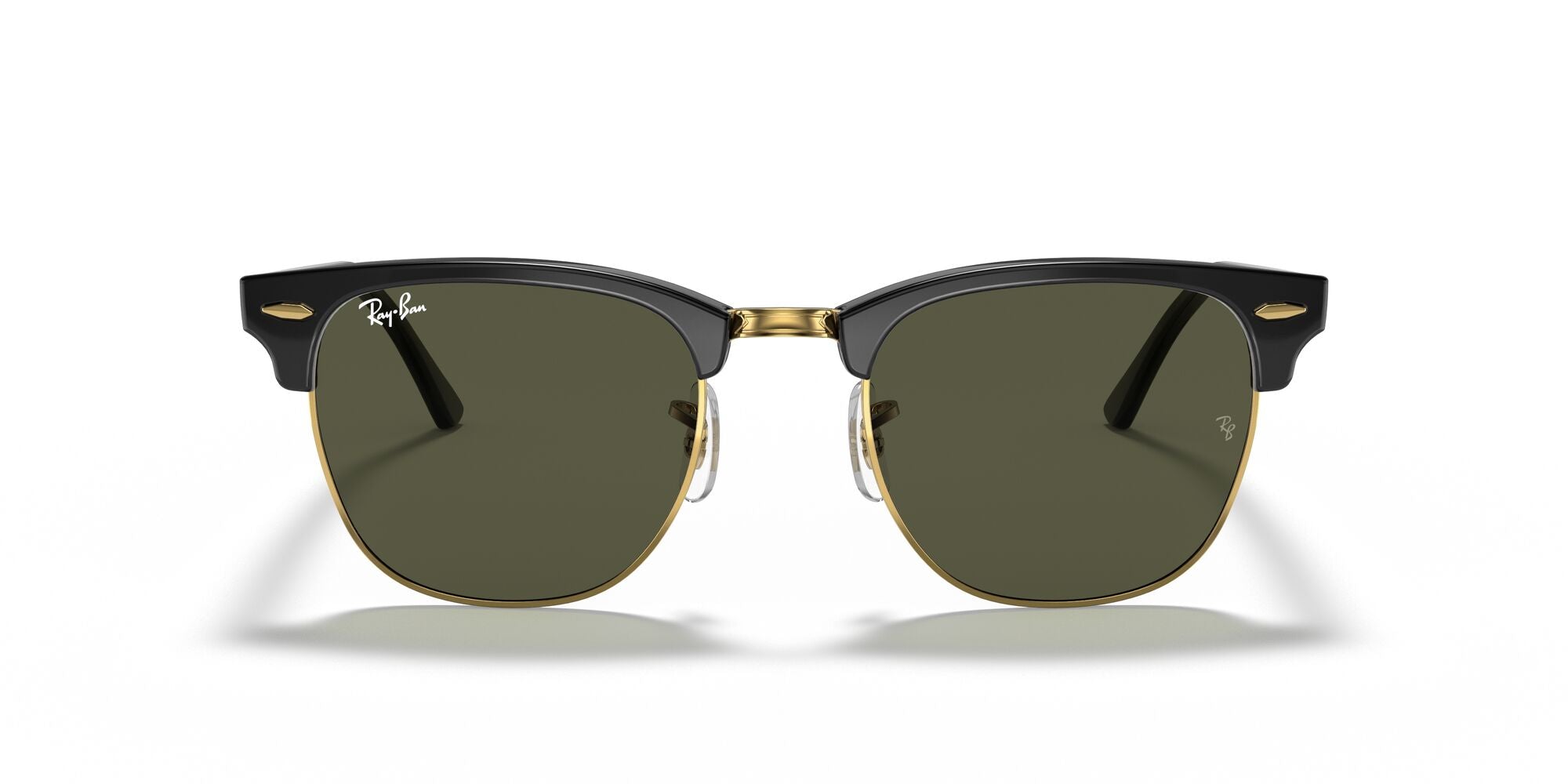 RAY-BAN CLUBMASTER LOW BRIDGE FIT, 0RB3016F, W0365 Black On Gold, 55