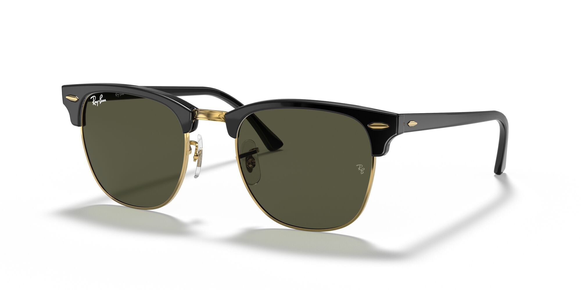 RAY-BAN CLUBMASTER LOW BRIDGE FIT, 0RB3016F, W0365 Black On Gold, 55