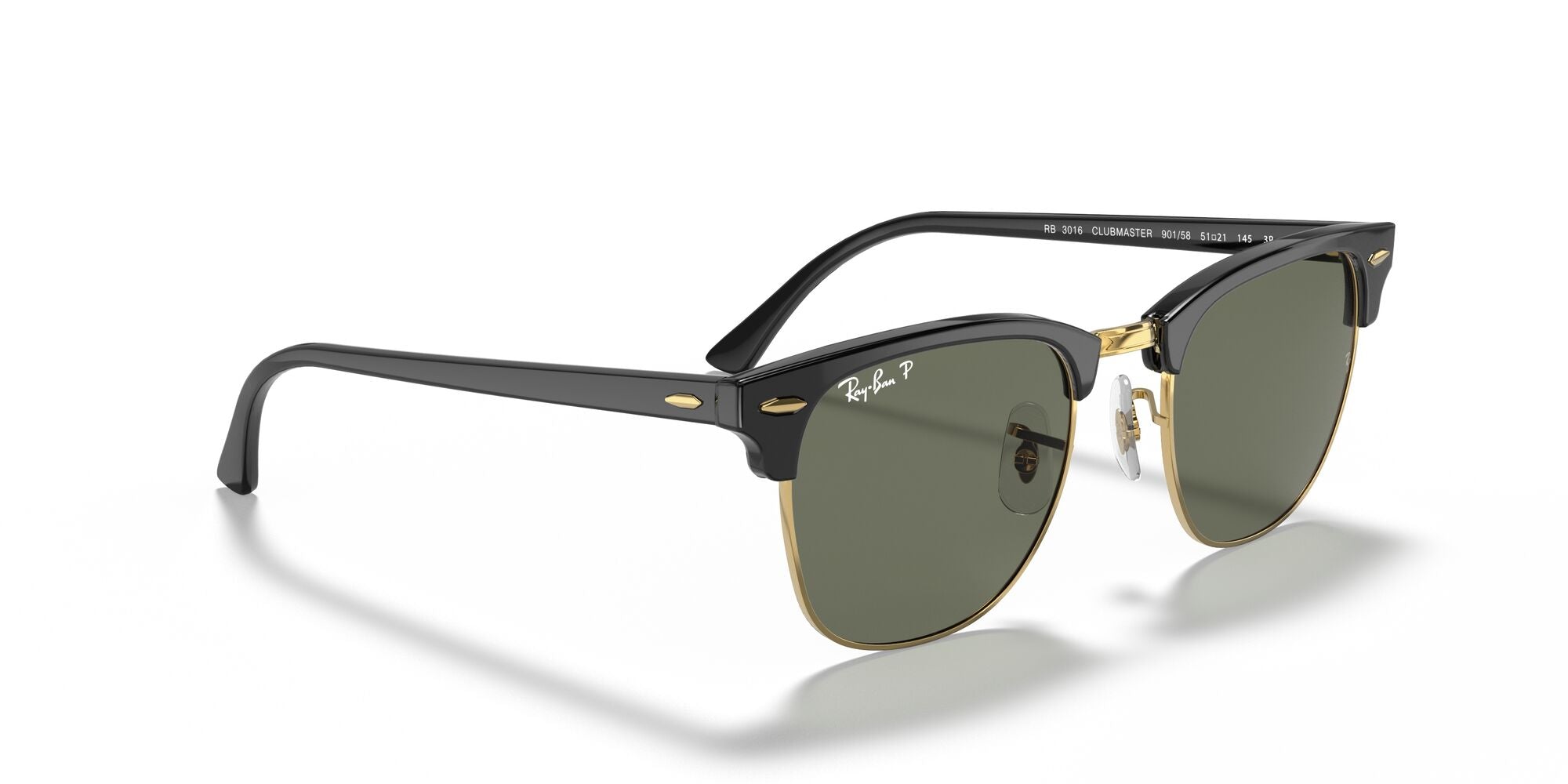 RAY-BAN CLUBMASTER, 0RB3016, 901/58 Black On Gold, 55