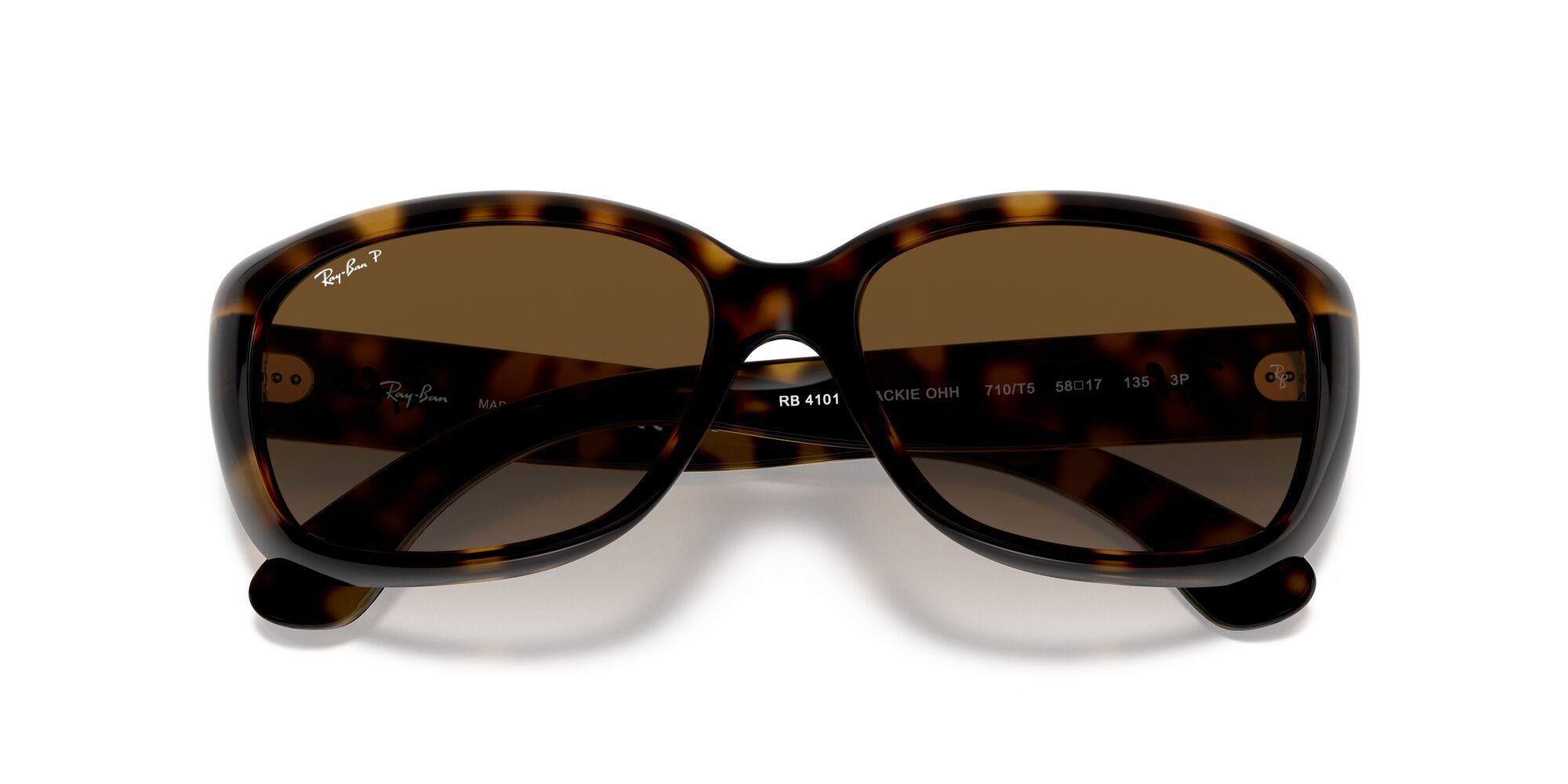 RAY-BAN JACKIE OHH, 0RB4101, 710/T5 Light Havana, 58