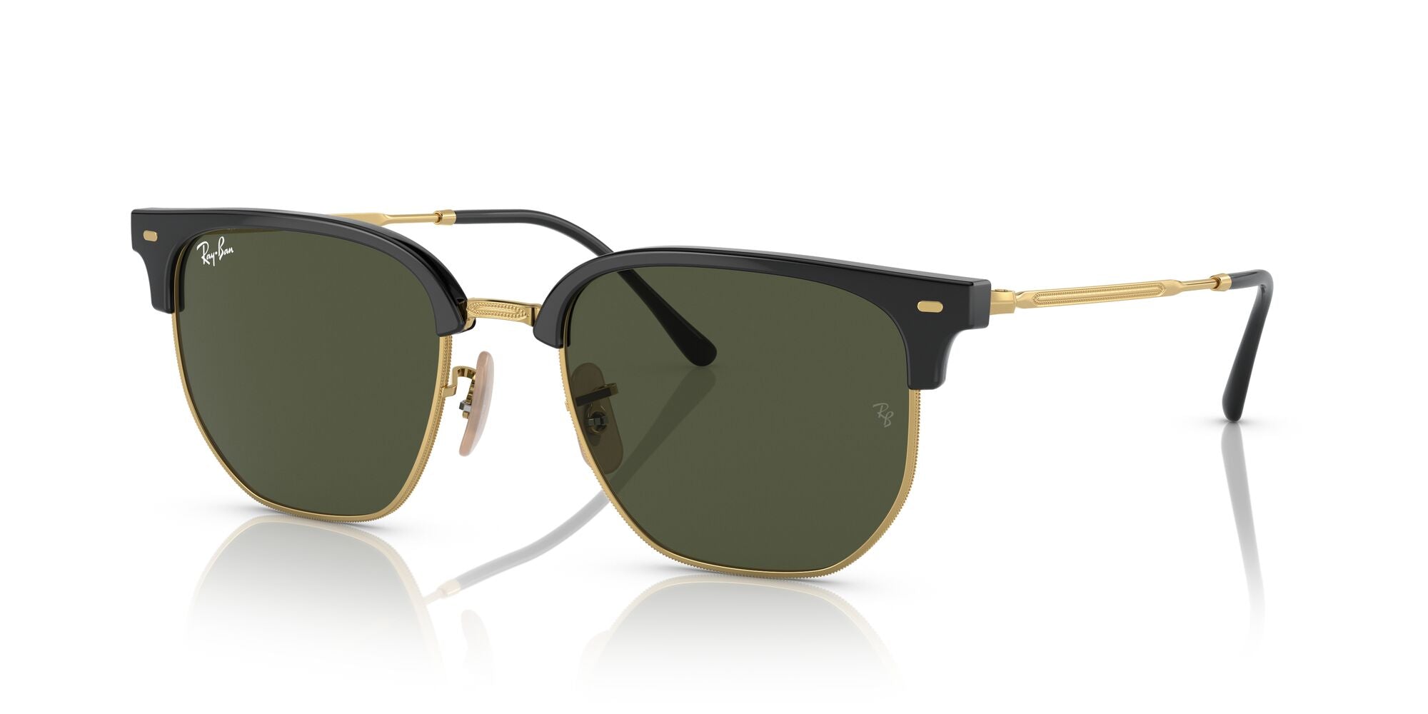 RAY-BAN NEW CLUBMASTER, 0RB4416, 601/31 Black On Gold, 53