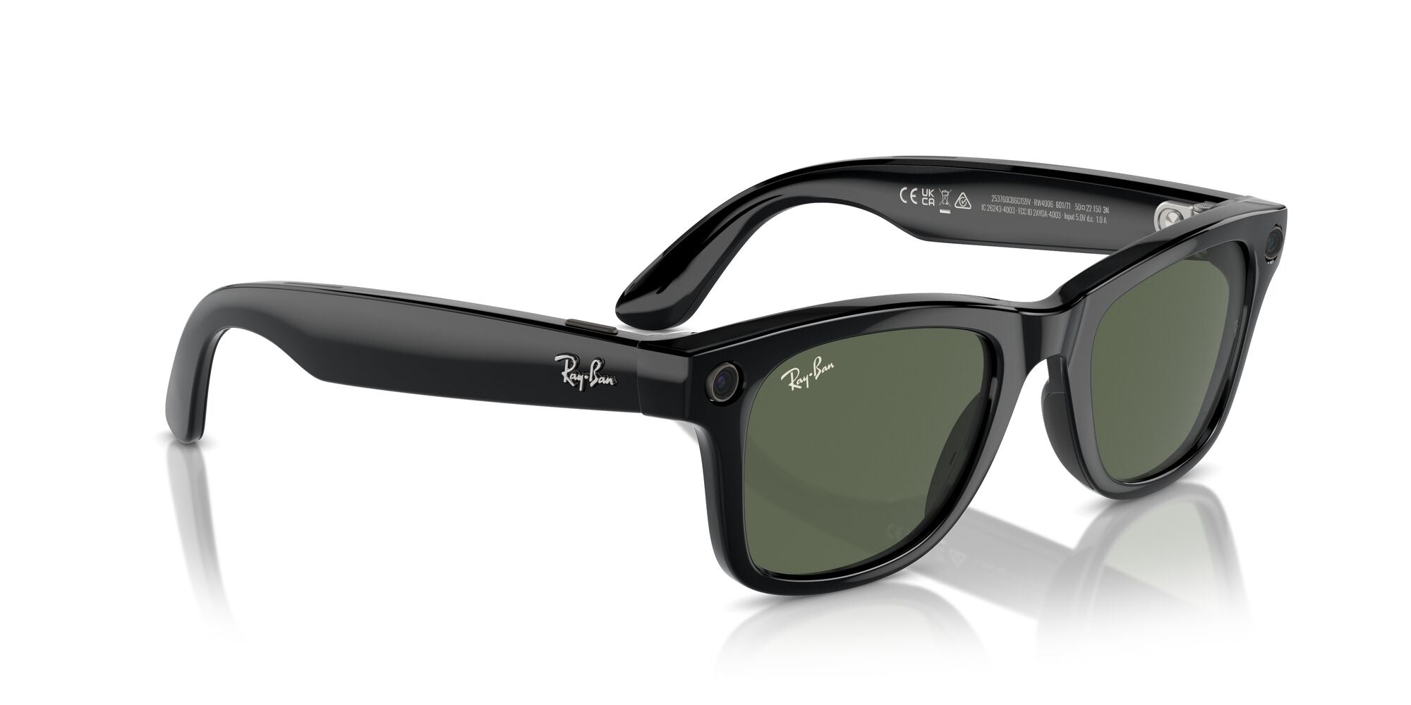 Ray-Ban Wearable WAYFARER, 0RW4006, 601/71 Black, 50