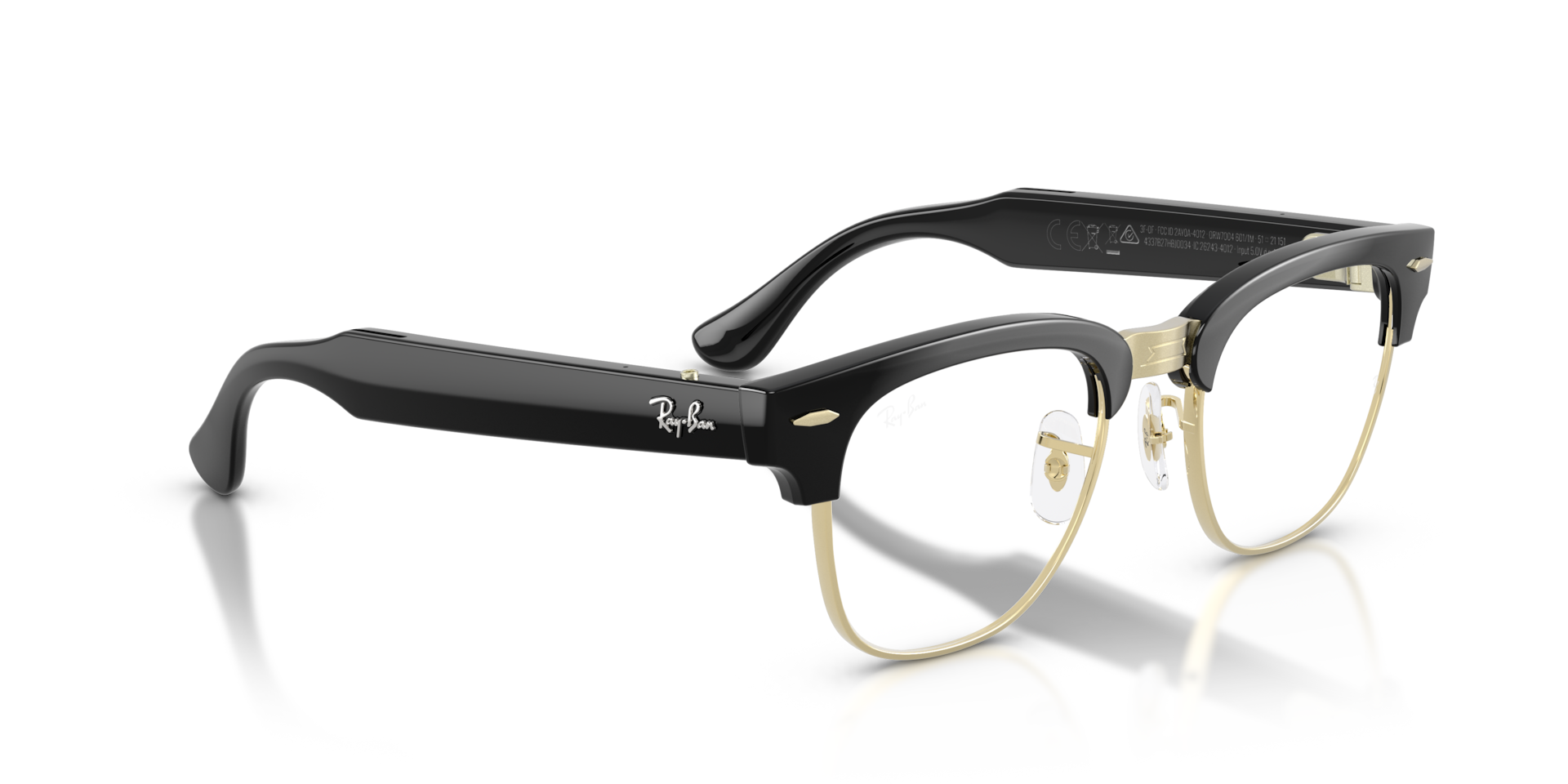 Ray-Ban Meta Audio Clubmaster Shiny Black / Transitions Graphite Green