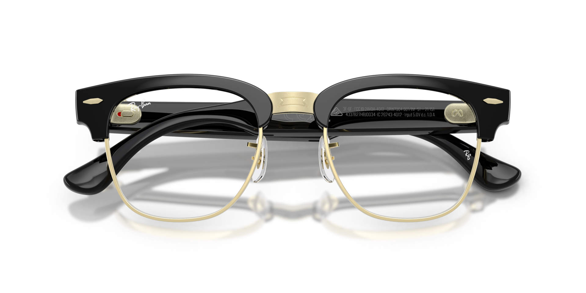 Ray-Ban Meta Audio Clubmaster Shiny Black / Transitions Graphite Green