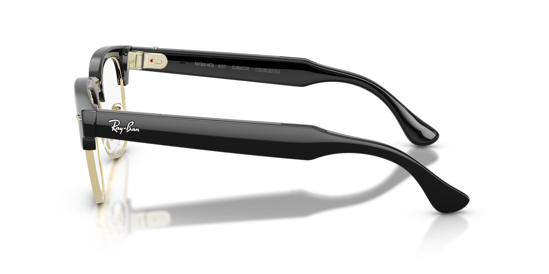 Ray-Ban Meta Audio Clubmaster Shiny Black / Transitions Graphite Green