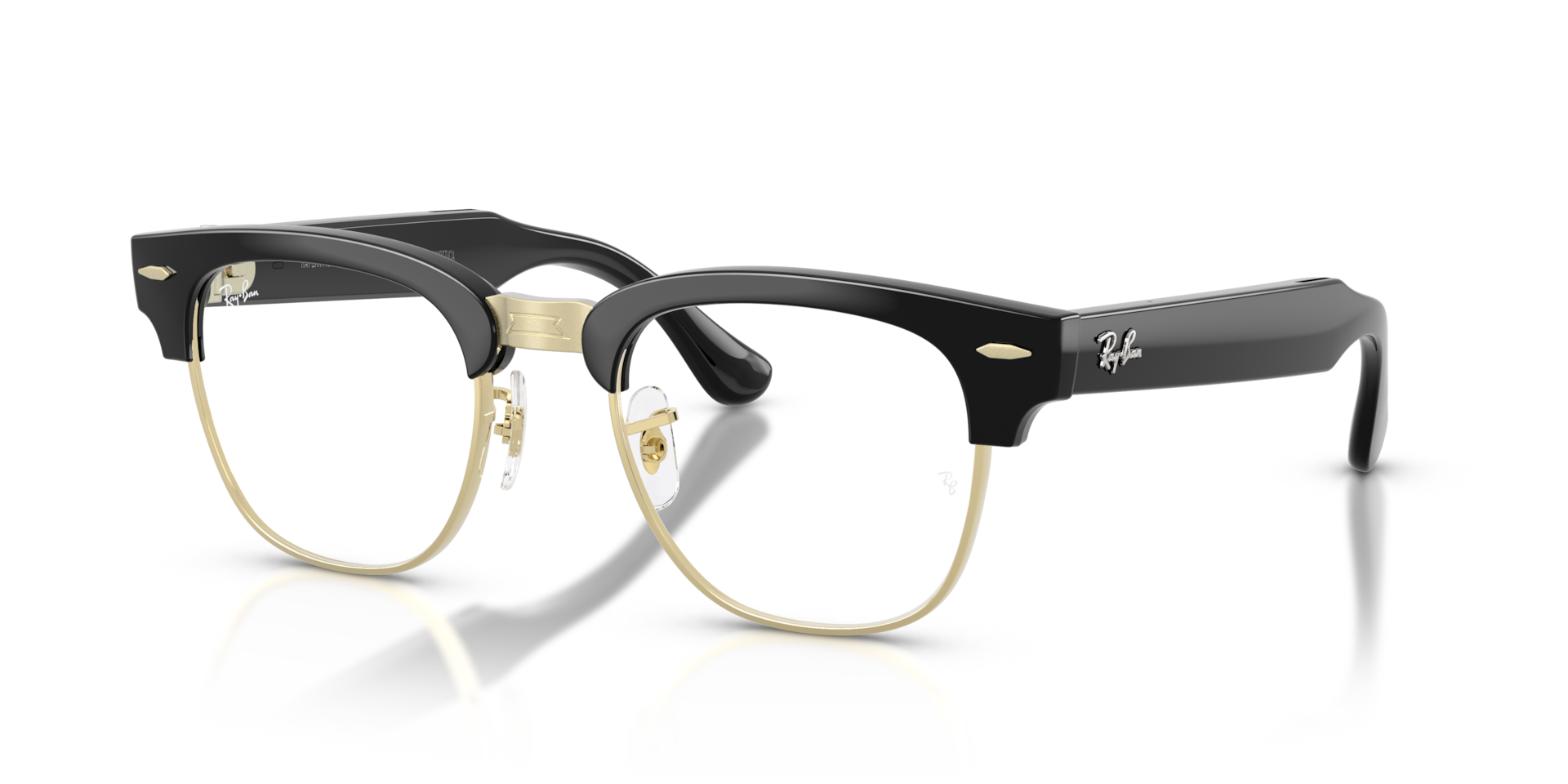 Ray-Ban Meta Audio Clubmaster Shiny Black / Transitions Graphite Green