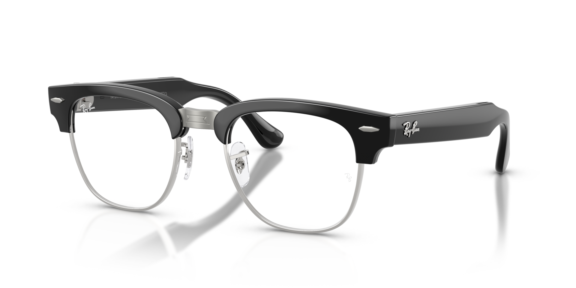 Ray-Ban Meta Audio Clubmaster Shiny Black / Clear (Blue-Violet Light Filter)