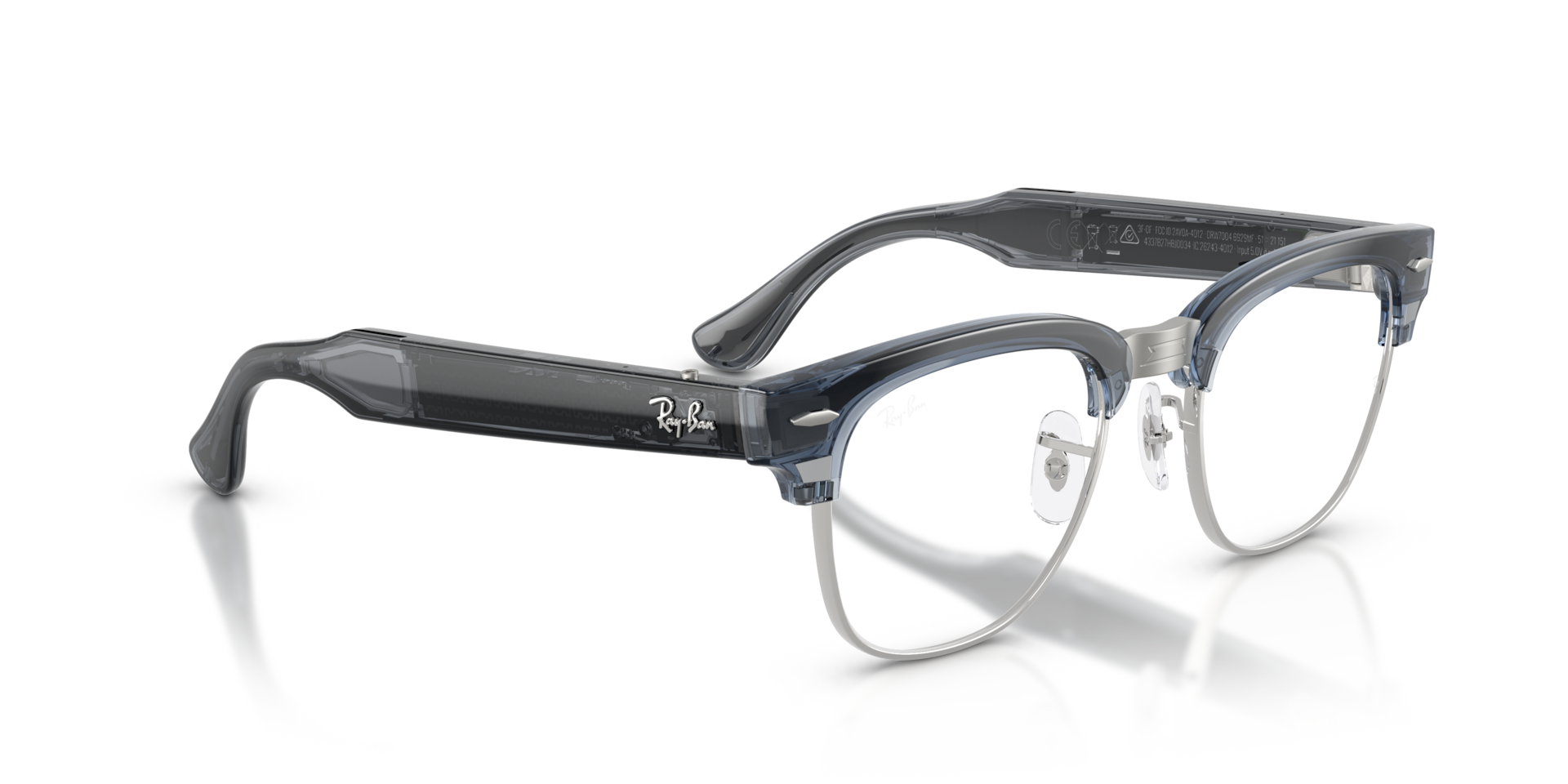 Ray-Ban Meta Audio Clubmaster Transparent Sky Blue / Transitions Sapphire