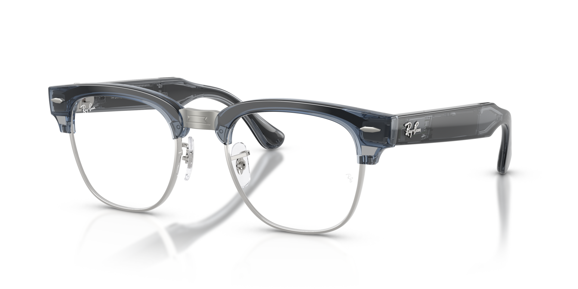 Ray-Ban Meta Audio Clubmaster Transparent Sky Blue / Transitions Sapphire