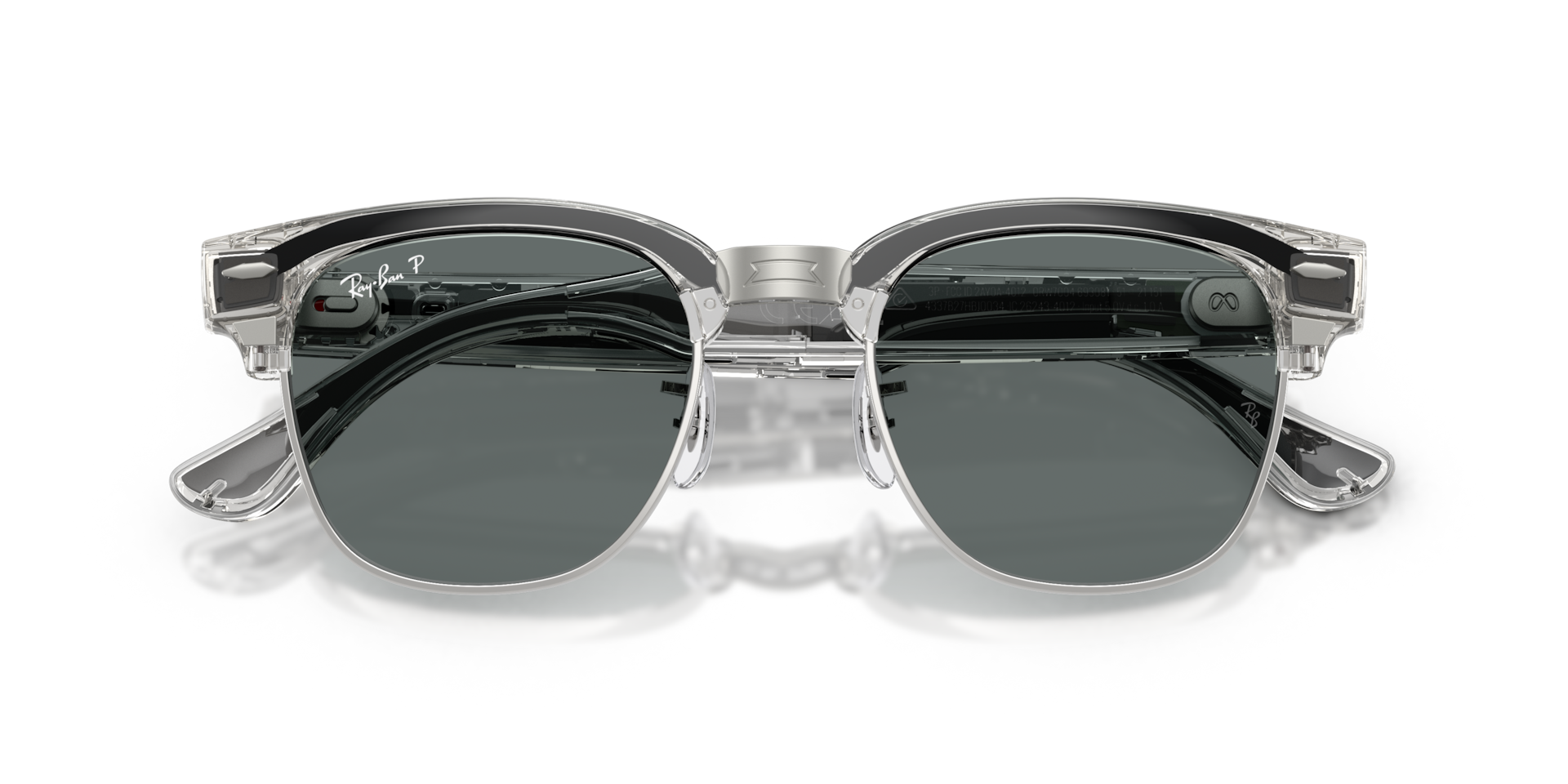 Ray-Ban Meta Audio Clubmaster Transparent Iron Grey / Polarised Dark Grey