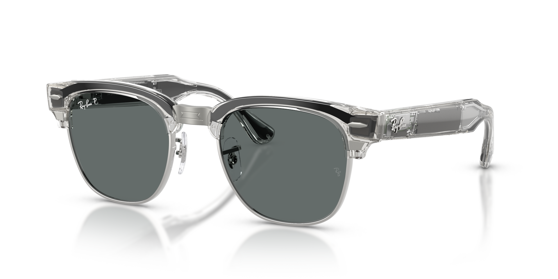 Ray-Ban Meta Audio Clubmaster Transparent Iron Grey / Polarised Dark Grey