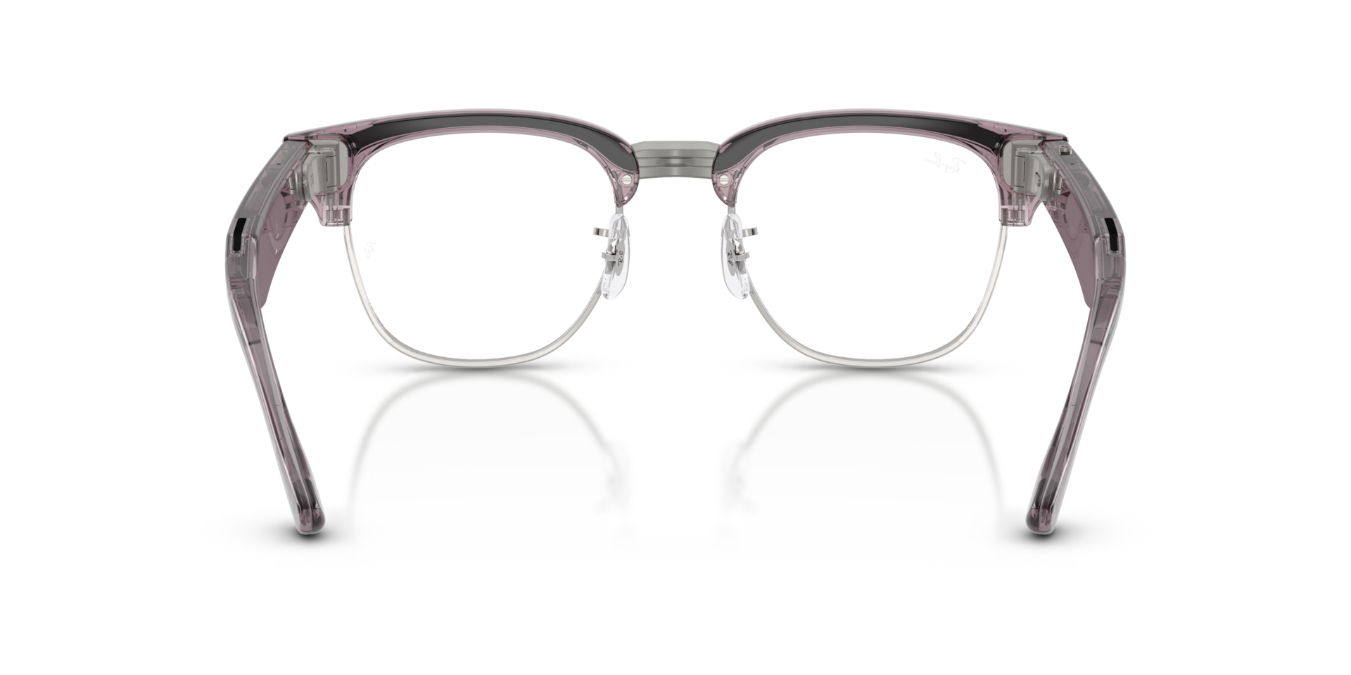 Ray-Ban Meta Audio Clubmaster Transparent Orchid / Transitions Ruby