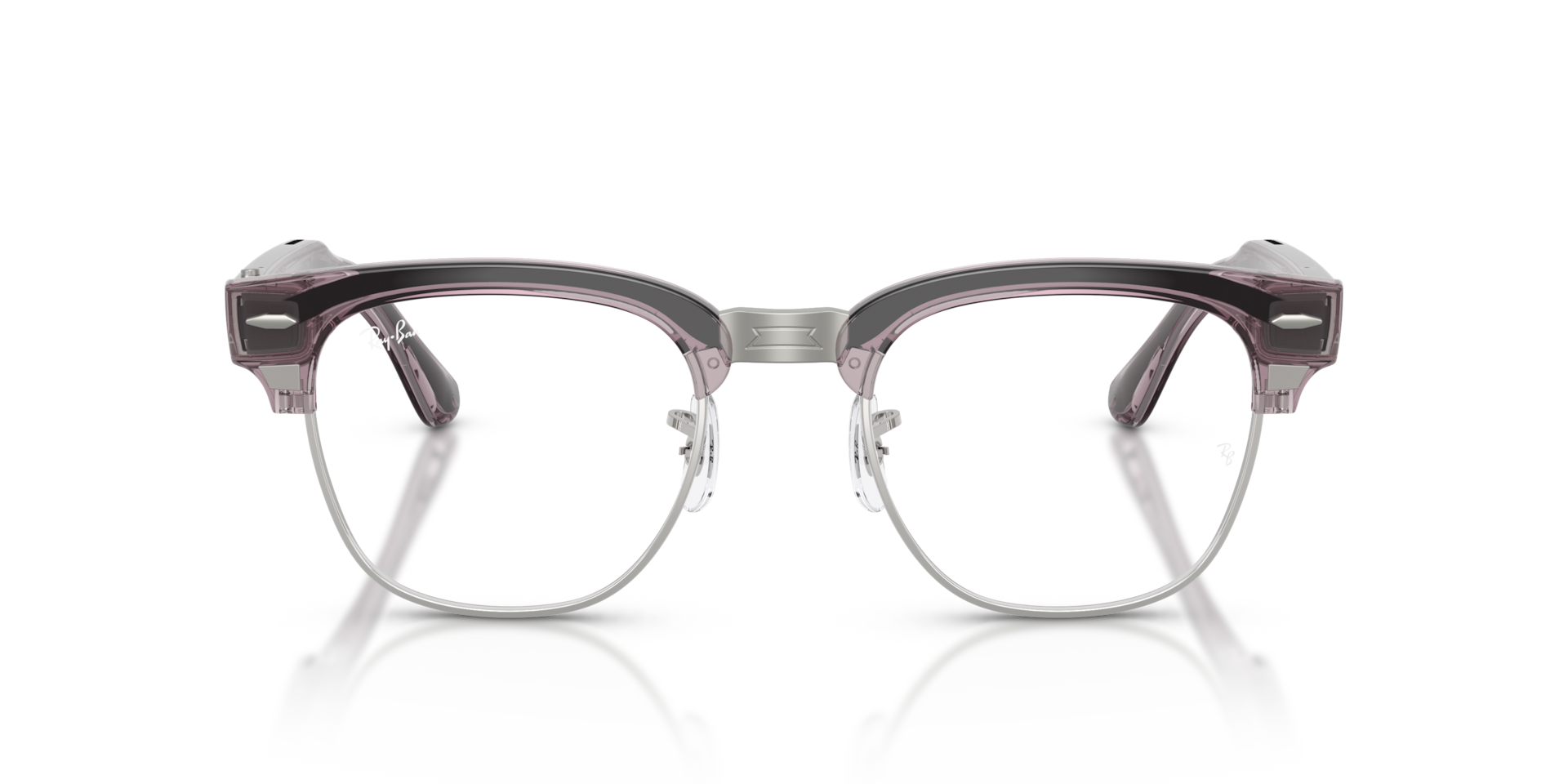Ray-Ban Meta Audio Clubmaster Transparent Orchid / Transitions Ruby