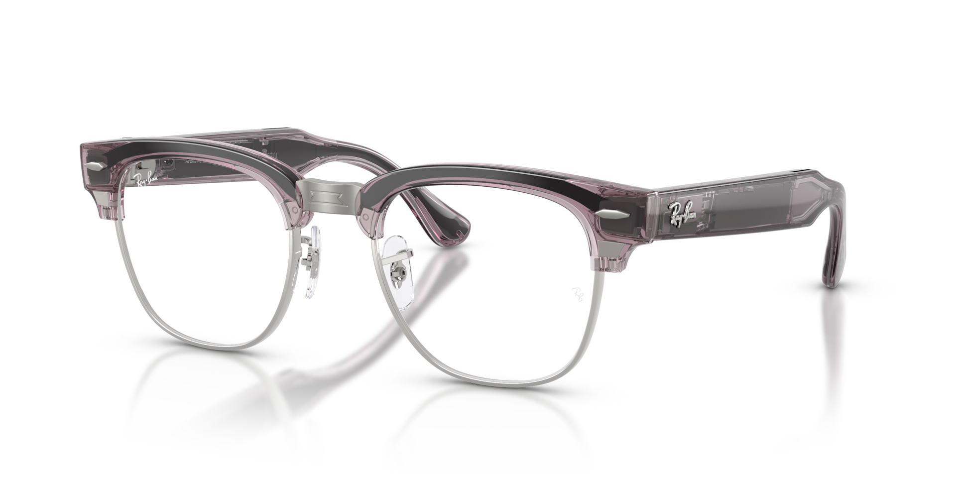 Ray-Ban Meta Audio Clubmaster Transparent Orchid / Transitions Ruby