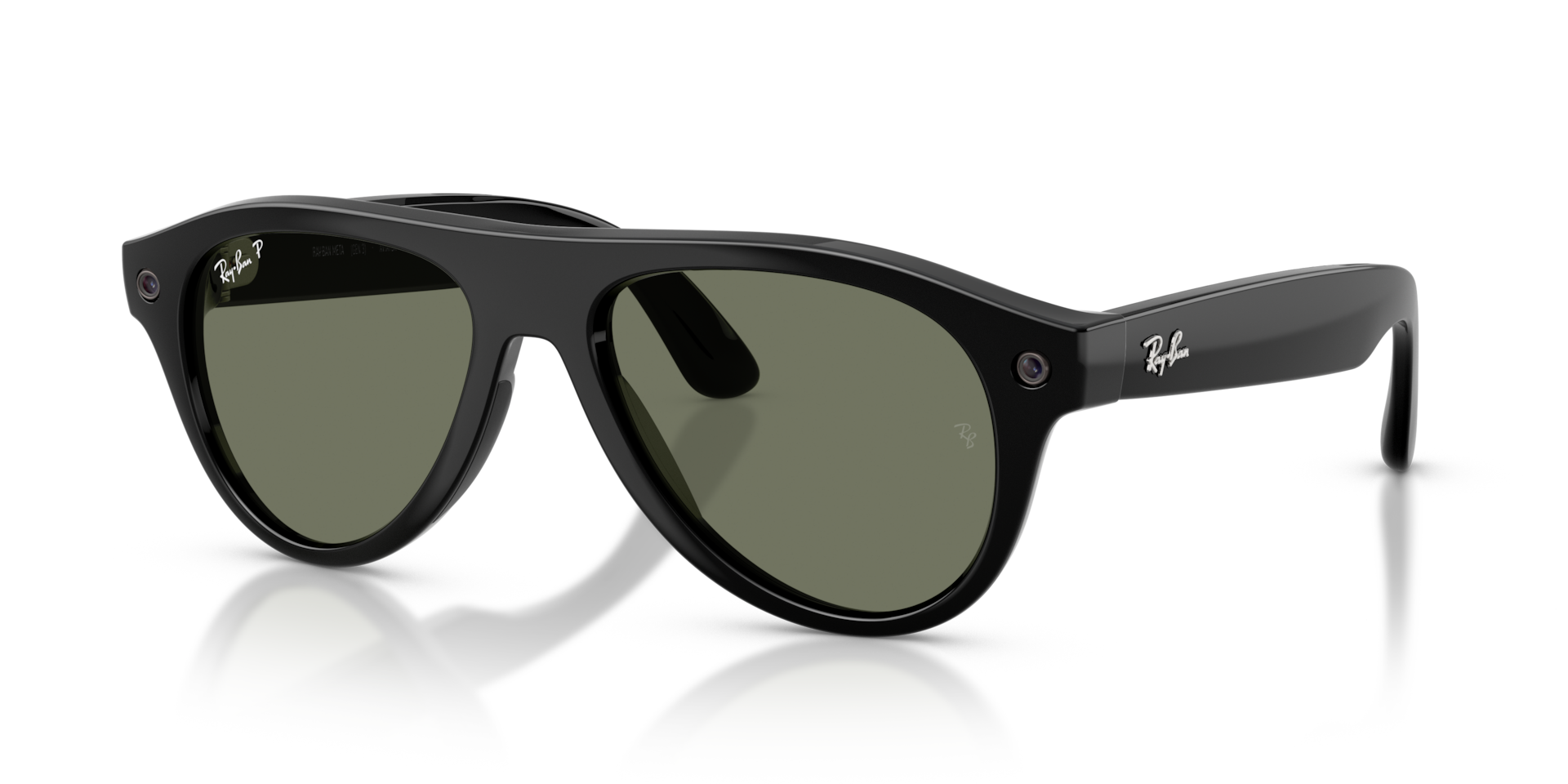 Ray-Ban Meta Aviator (Gen 3) Shiny Black / Polarised Green