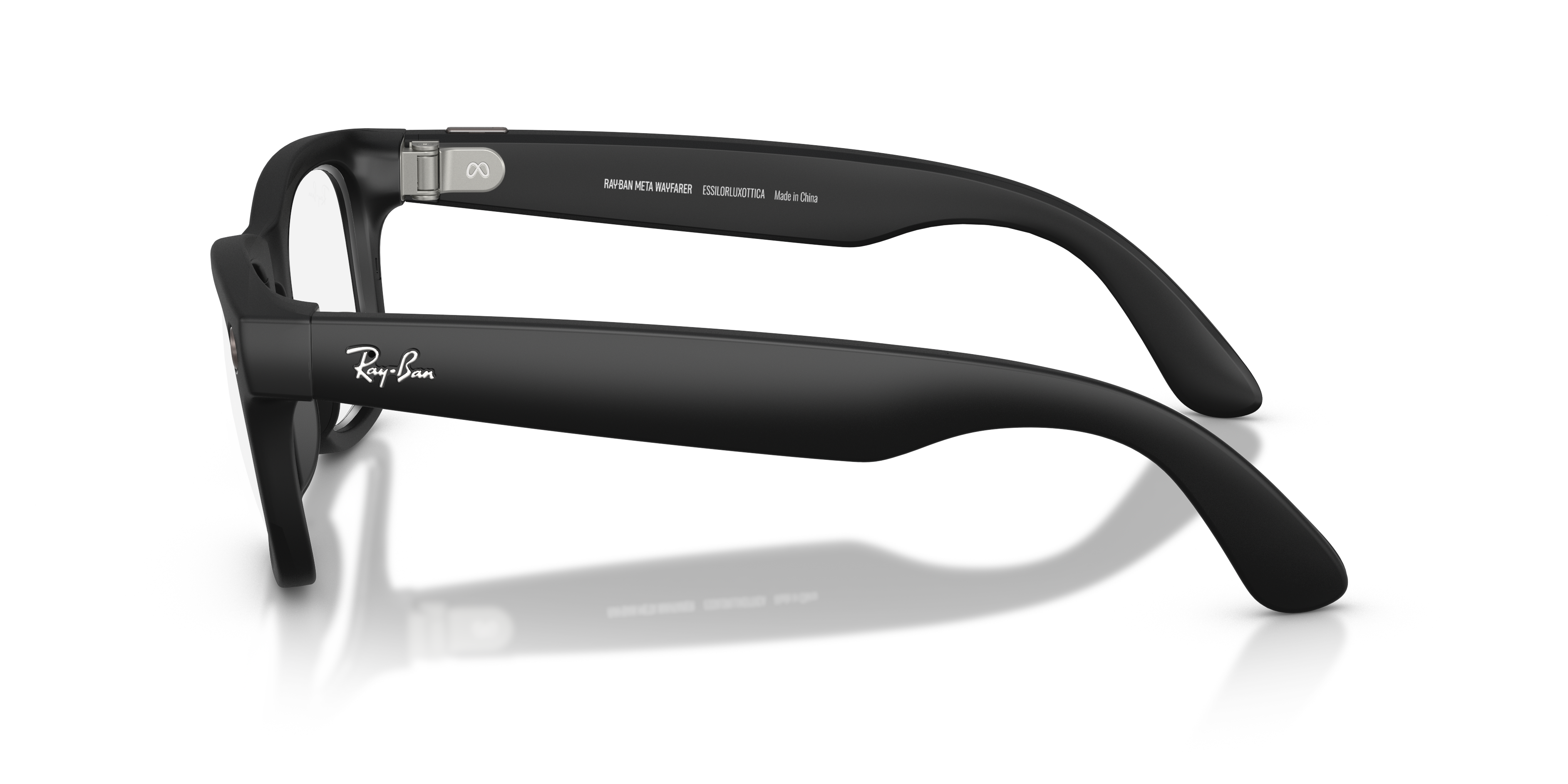 RAY-BAN, 0RW4008 Meta Wayfarer, Blue Light Filter Black, 53