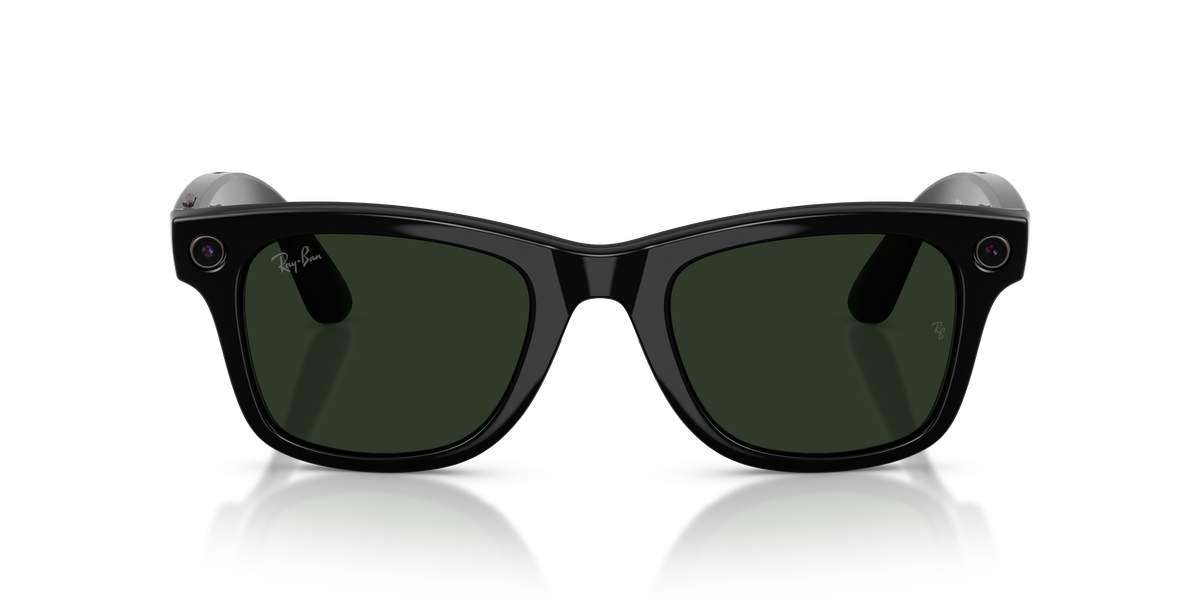 RAY-BAN, 0RW4012 Meta Wayfarer (Gen 2) 601/1M, TRANSITIONS® GRAPHITE GREEN SHINY BLACK, 53