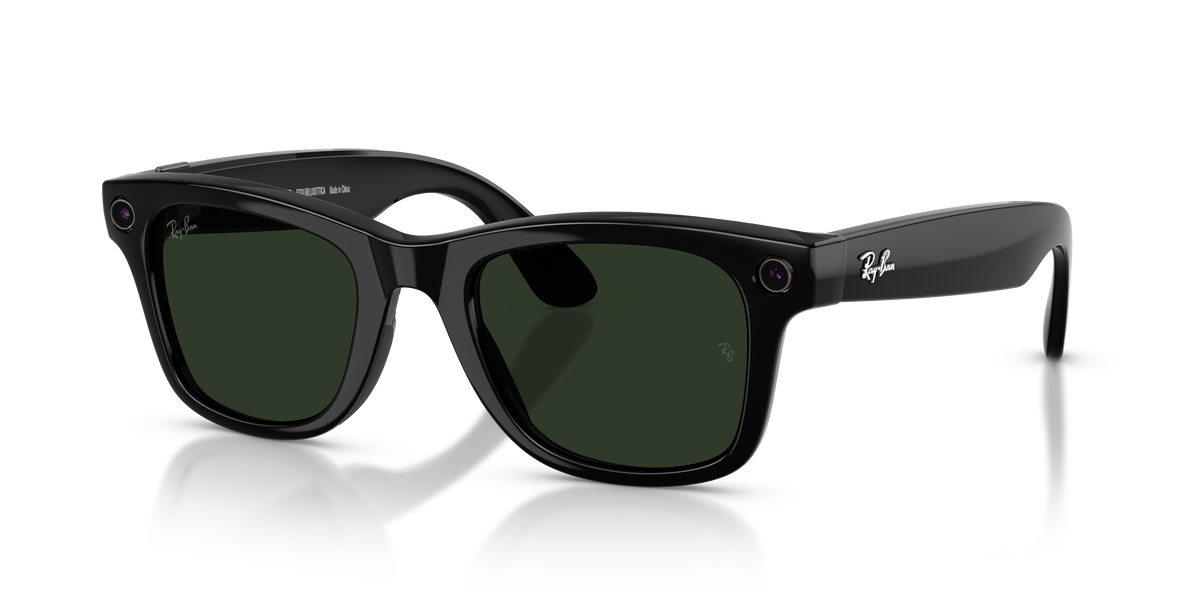RAY-BAN, 0RW4012 Meta Wayfarer (Gen 2) 601/1M, TRANSITIONS® GRAPHITE GREEN SHINY BLACK, 53