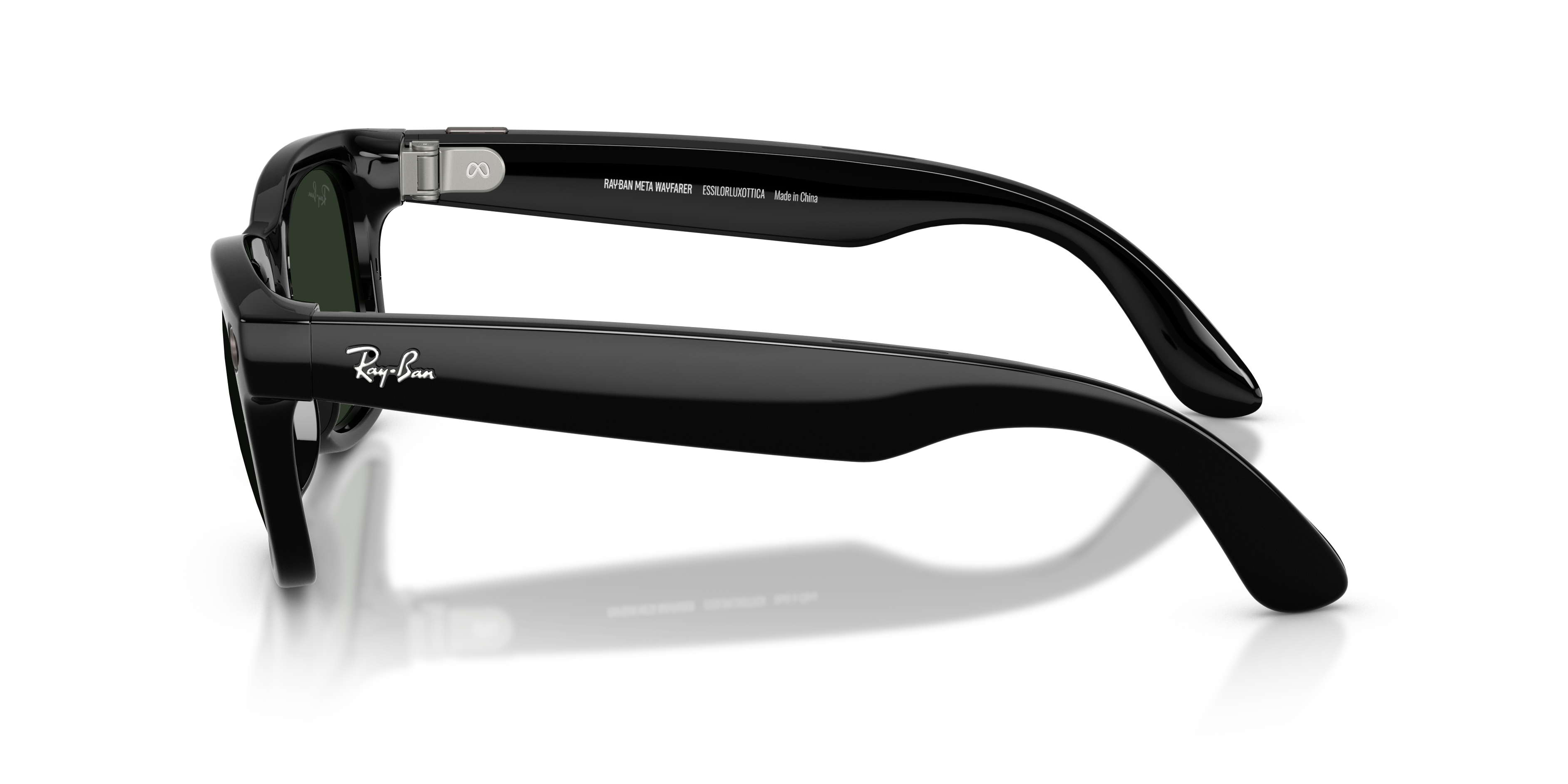 RAY-BAN, 0RW4012 Meta Wayfarer (Gen 2) 601/1M, TRANSITIONS® GRAPHITE GREEN SHINY BLACK, 50