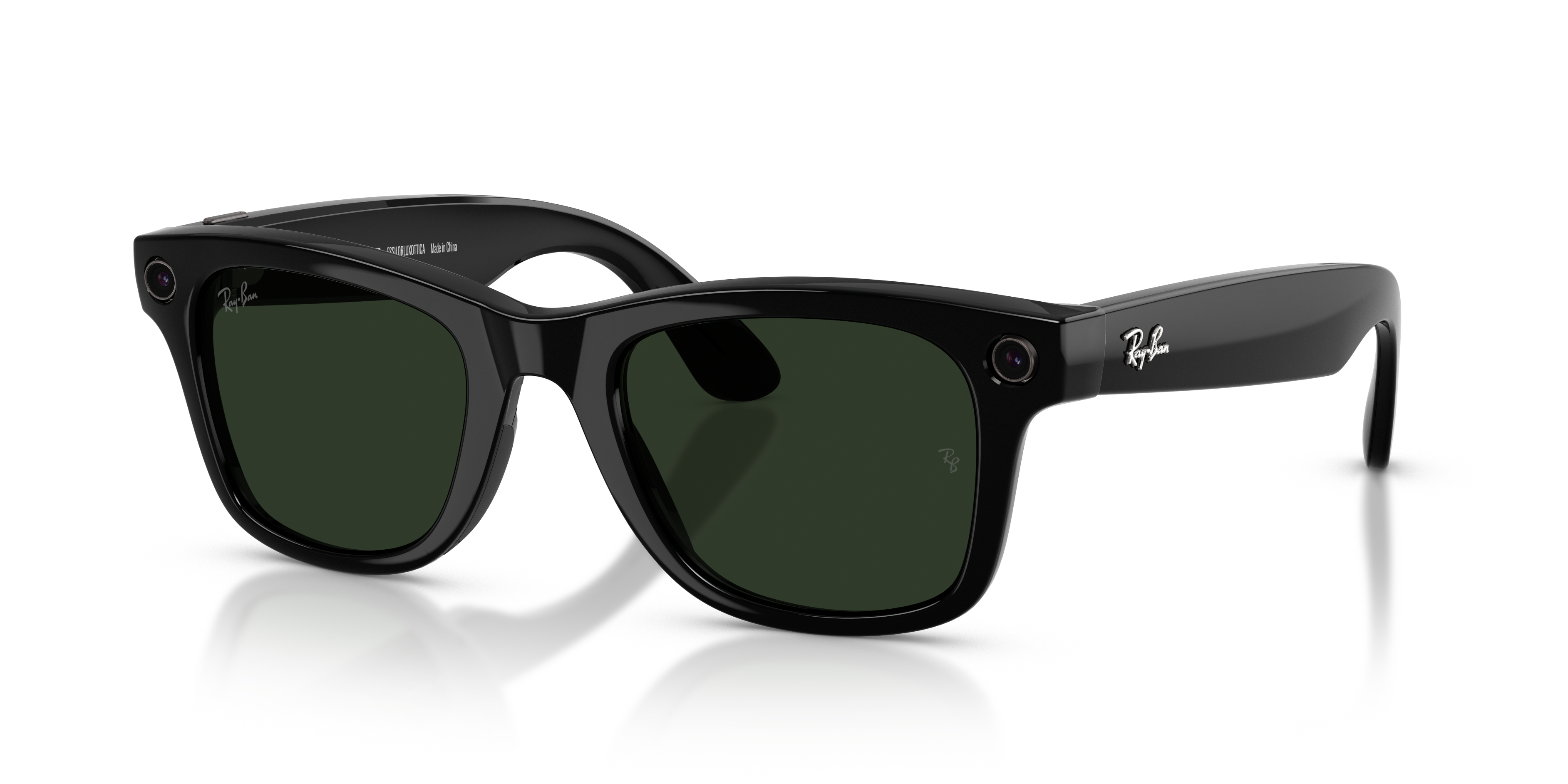 RAY-BAN, 0RW4012 Meta Wayfarer (Gen 2) 601/1M, TRANSITIONS® GRAPHITE GREEN SHINY BLACK, 50