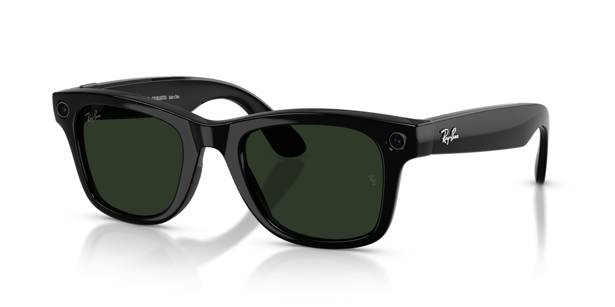 RAY-BAN, 0RW4012 Meta Wayfarer (Gen 2) 601/1M, TRANSITIONS® GRAPHITE GREEN SHINY BLACK, 53