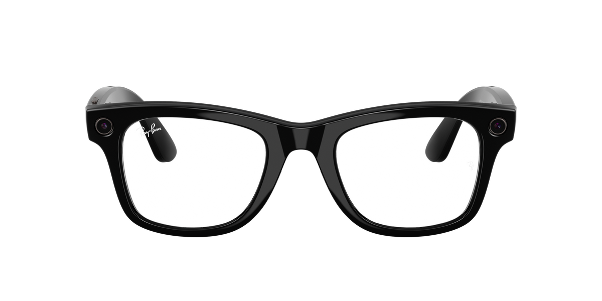 RAY-BAN, 0RW4012 Meta Wayfarer (Gen 2) 601/1M, TRANSITIONS® GRAPHITE GREEN SHINY BLACK, 53