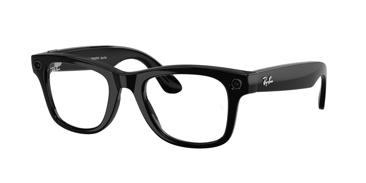 RAY-BAN, 0RW4012 Meta Wayfarer (Gen 2) 601/1M, TRANSITIONS® GRAPHITE GREEN SHINY BLACK, 53