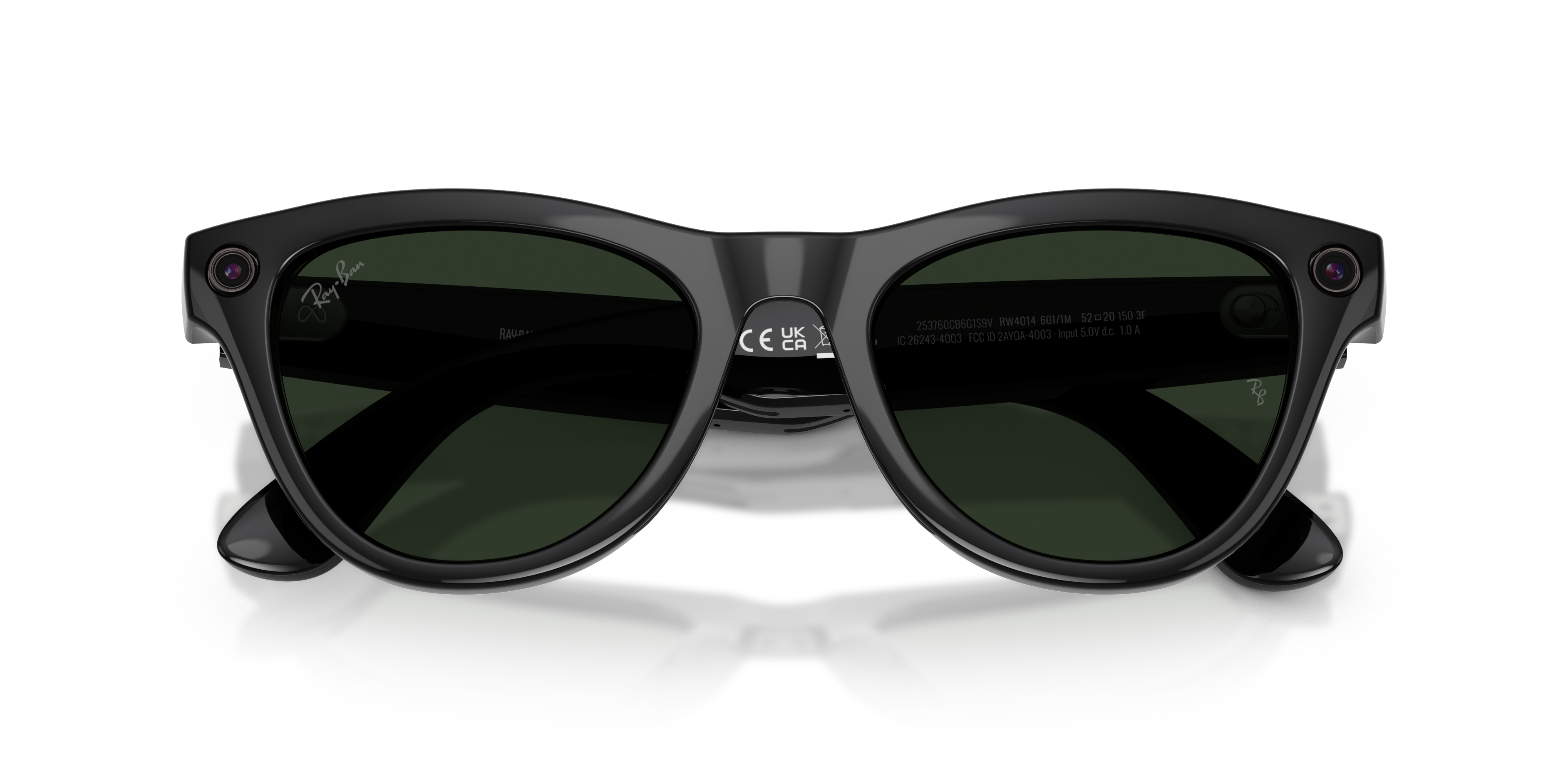 RAY-BAN, 0RW4014 Meta Skyler (Gen 2) 601/1M, TRANSITIONS® GRAPHITE GREEN SHINY BLACK, 52