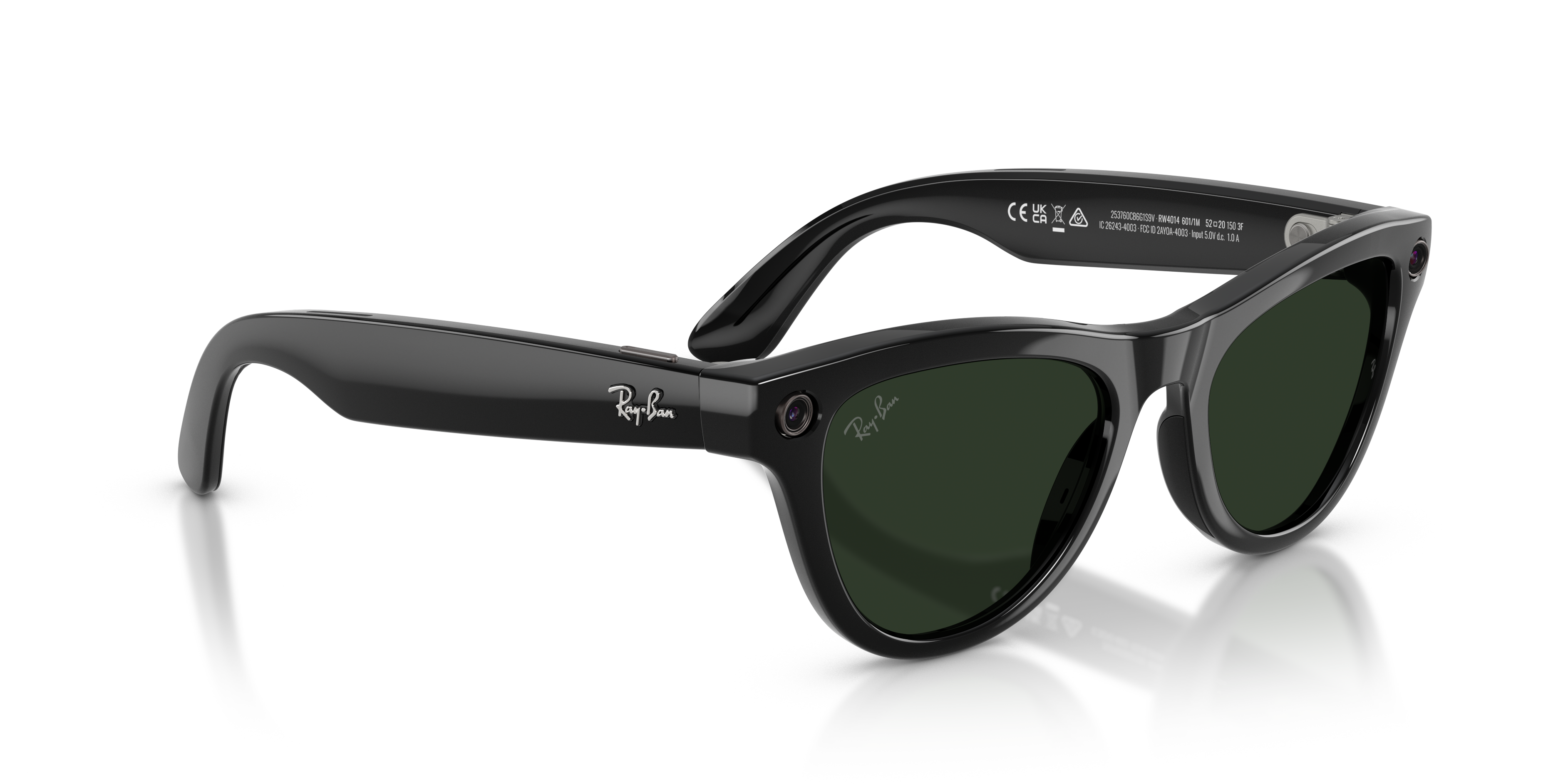 RAY-BAN, 0RW4014 Meta Skyler (Gen 2) 601/1M, TRANSITIONS® GRAPHITE GREEN SHINY BLACK, 52
