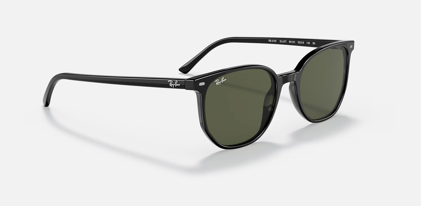 RAY-BAN ELLIOT, 0RB2197, 901/31 Polished Black, 52