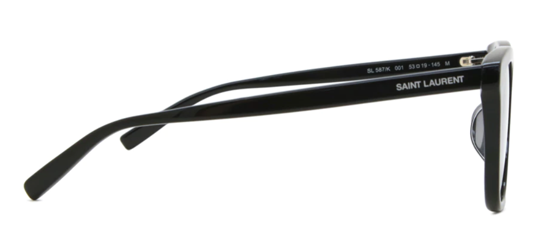 Saint Laurent, SL587K, 001 BLACK, 53
