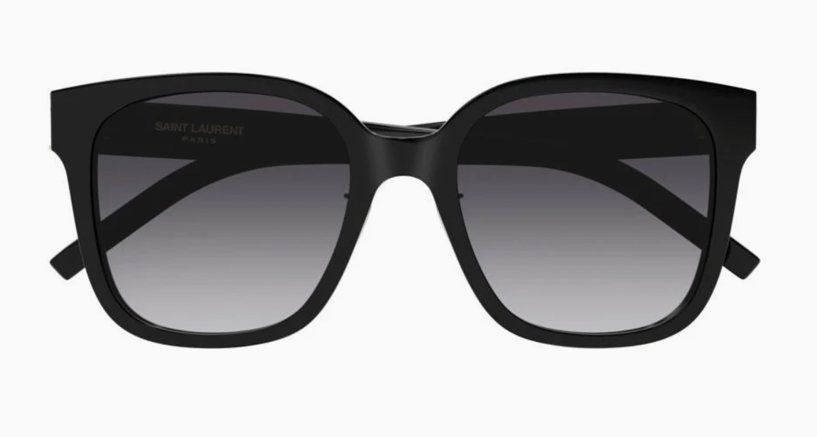 Saint Laurent, SLM105F, 002 BLACK BLACK, 55