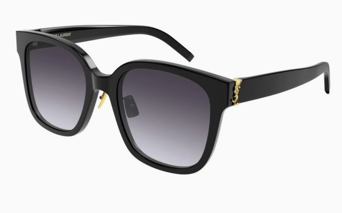 Saint Laurent, SLM105F, 002 BLACK BLACK, 55