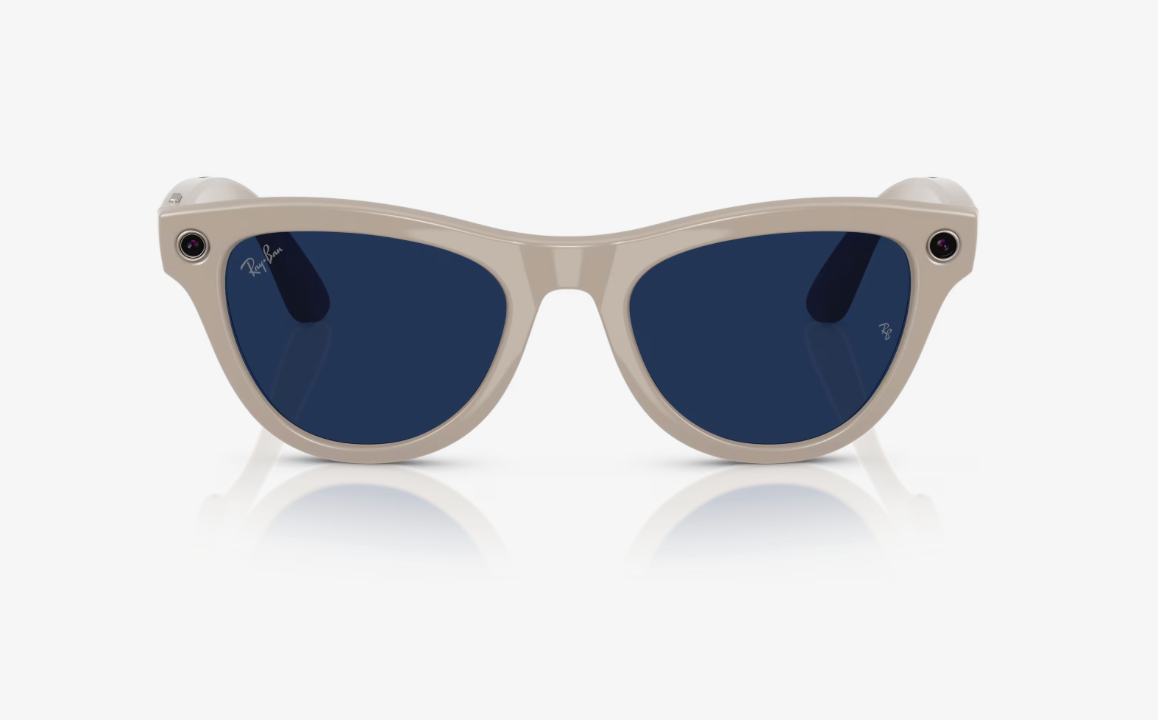 RAY-BAN, 0RW4010 Meta Skyler (Gen 1), Clear/Sapphire Chalky Grey, 52