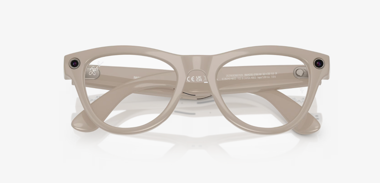 RAY-BAN, 0RW4010 Meta Skyler (Gen 1), Clear/Sapphire Chalky Grey, 52