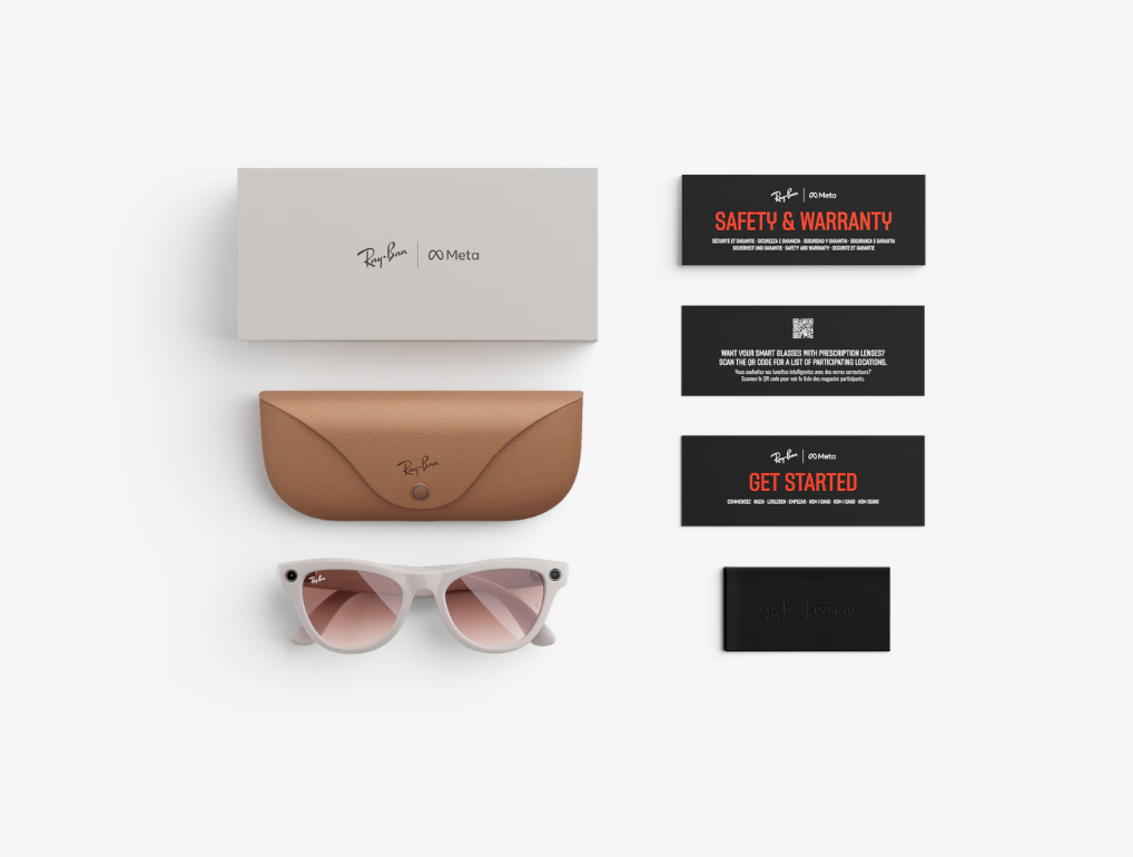 RAY-BAN, 0RW4010 Meta Skyler (Gen 1), Clear/Sapphire Chalky Grey, 52