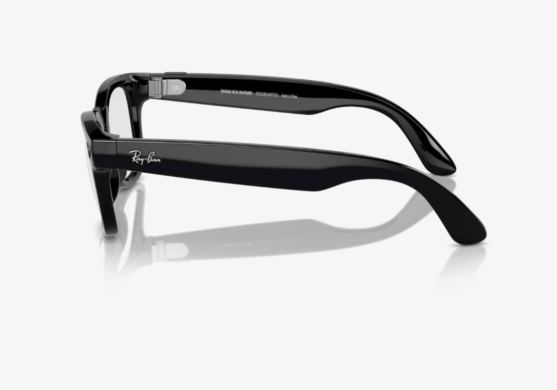 RAY-BAN Meta Wayfarer (Gen 1), 0RW4006 , Clear (Blue light filter) Black Shiny, 50